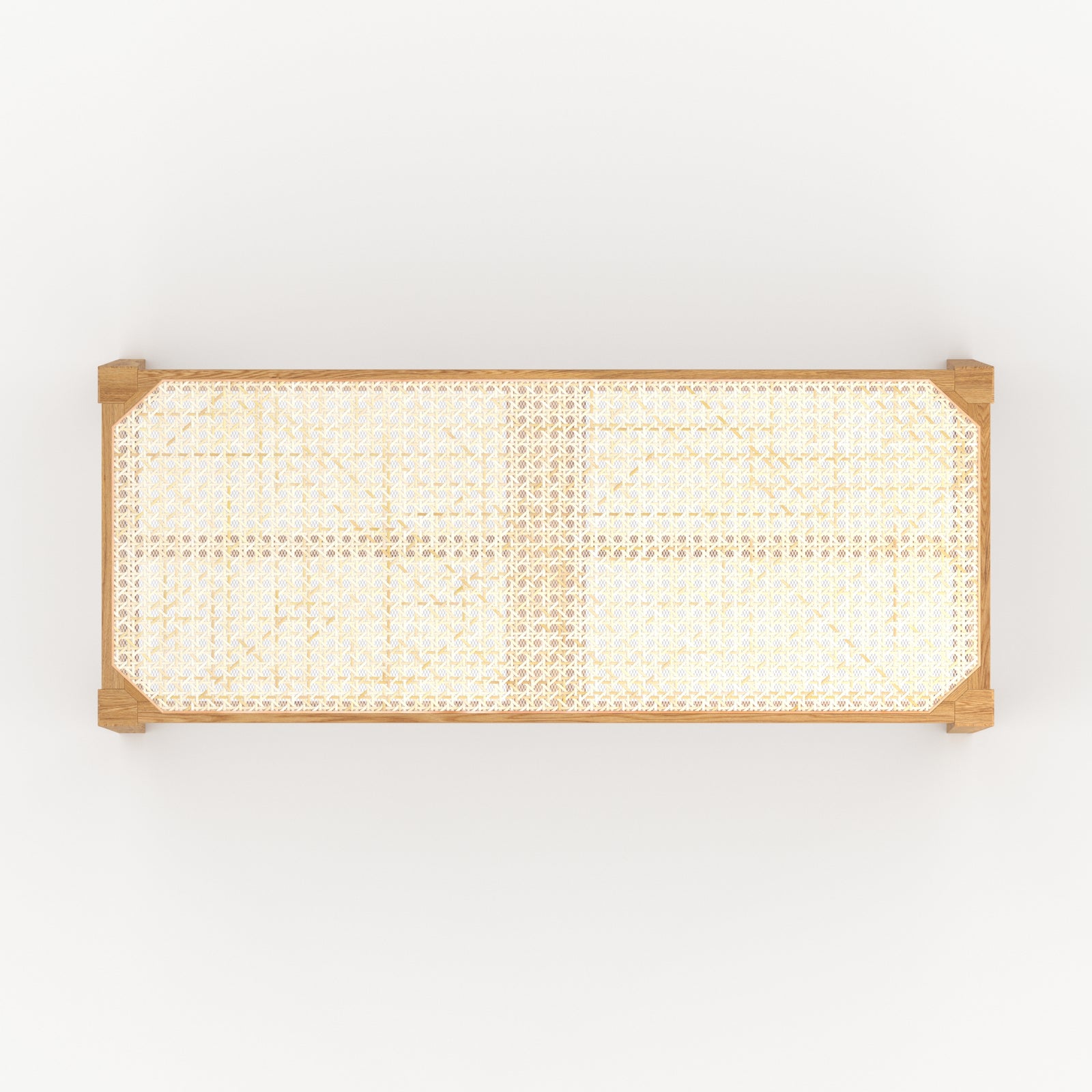 kappa banc 2 places en bois de chene massif et cannage