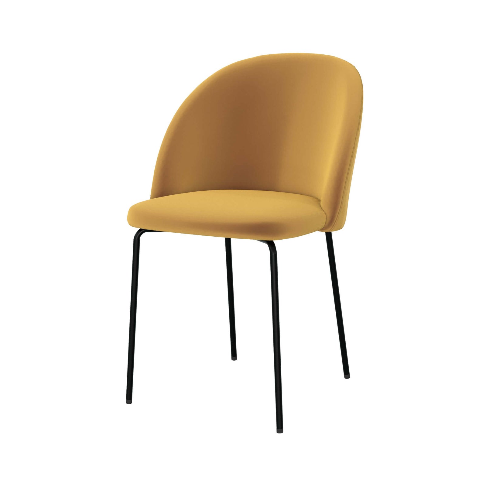 karl chaise en velours jaune lot de 2