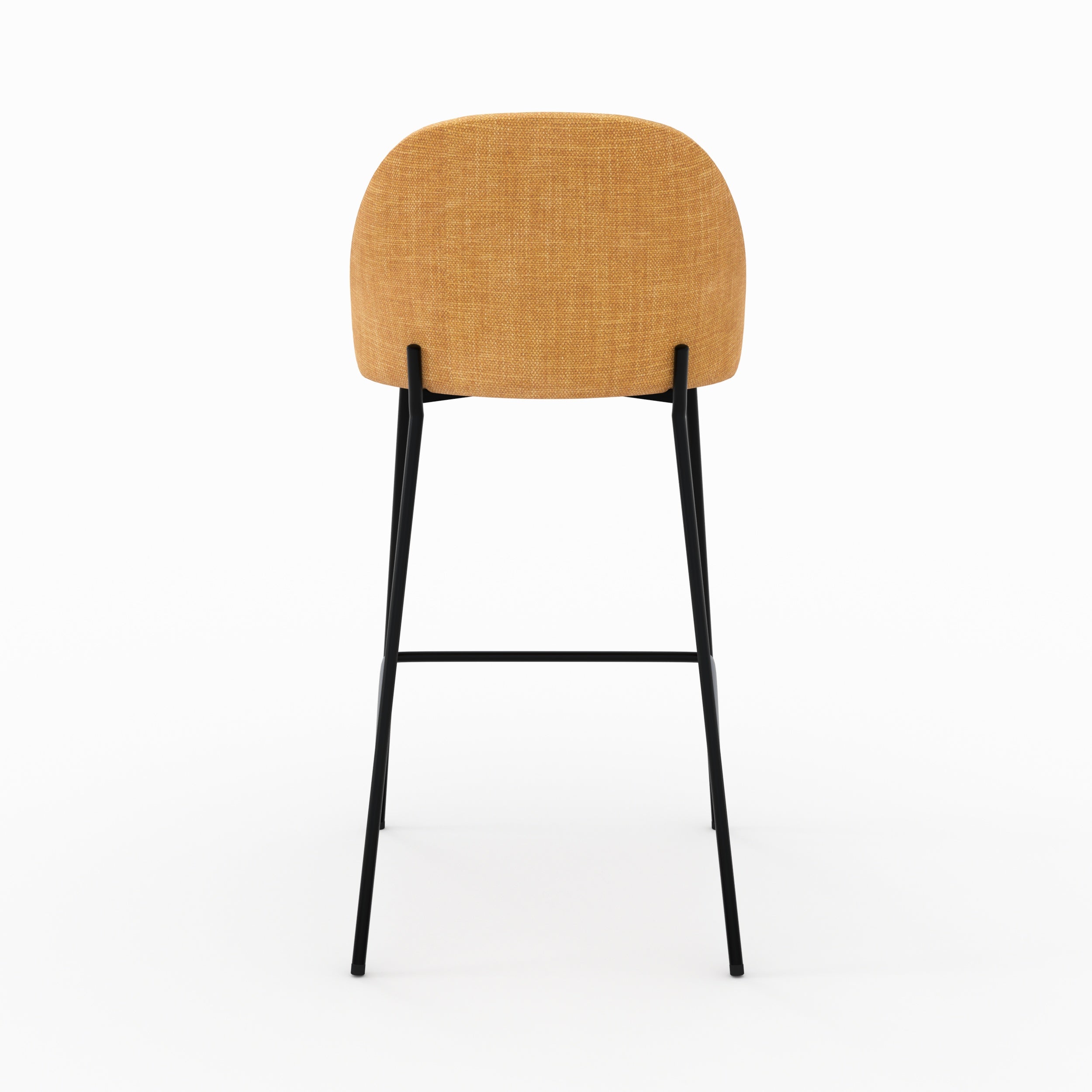 Lot de 2 chaises pour ilot central 66,5 cm Karl en tissu texturé jaune moutarde