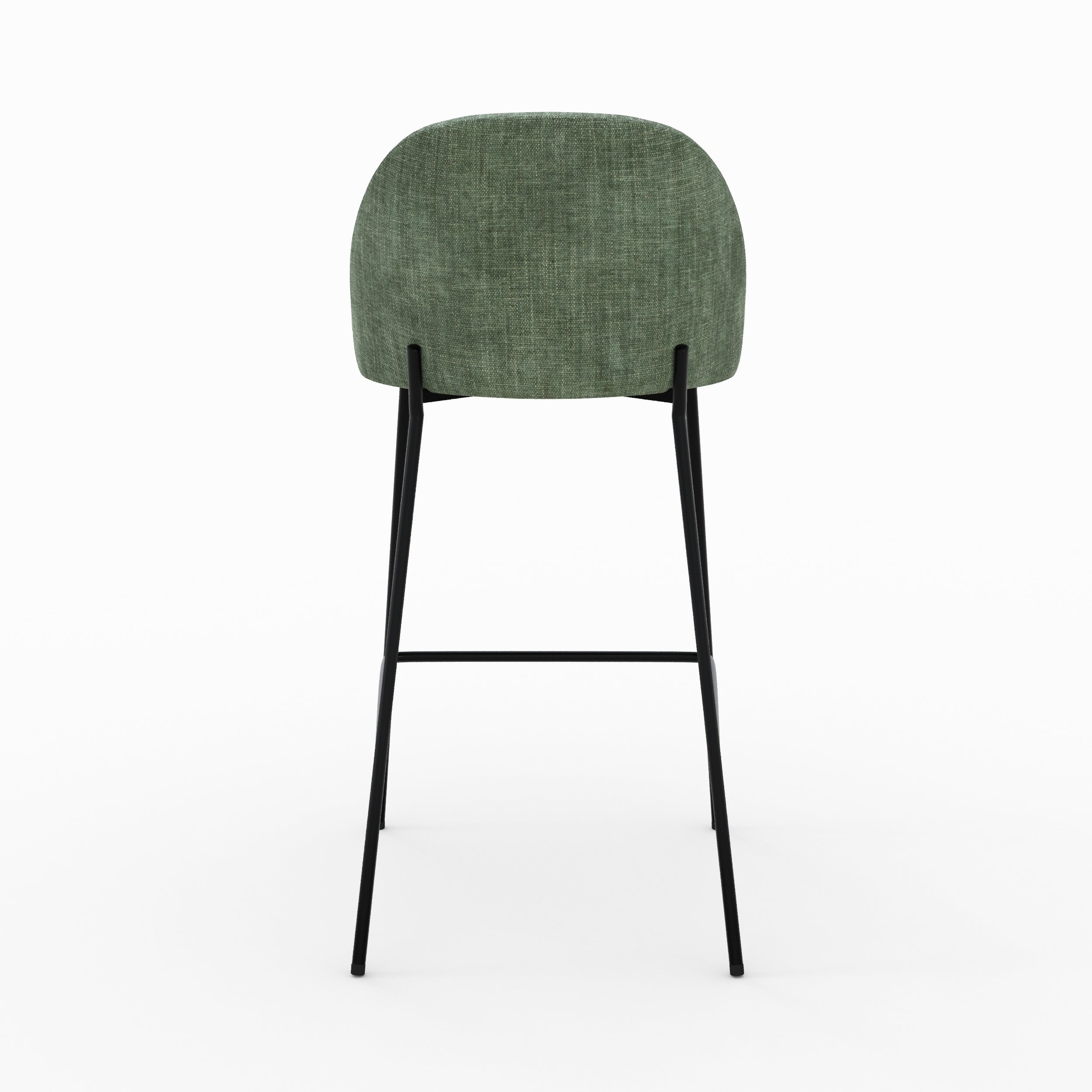 Lot de 2 chaises pour ilot central 66,5 cm Karl en tissu texturé vert sapin