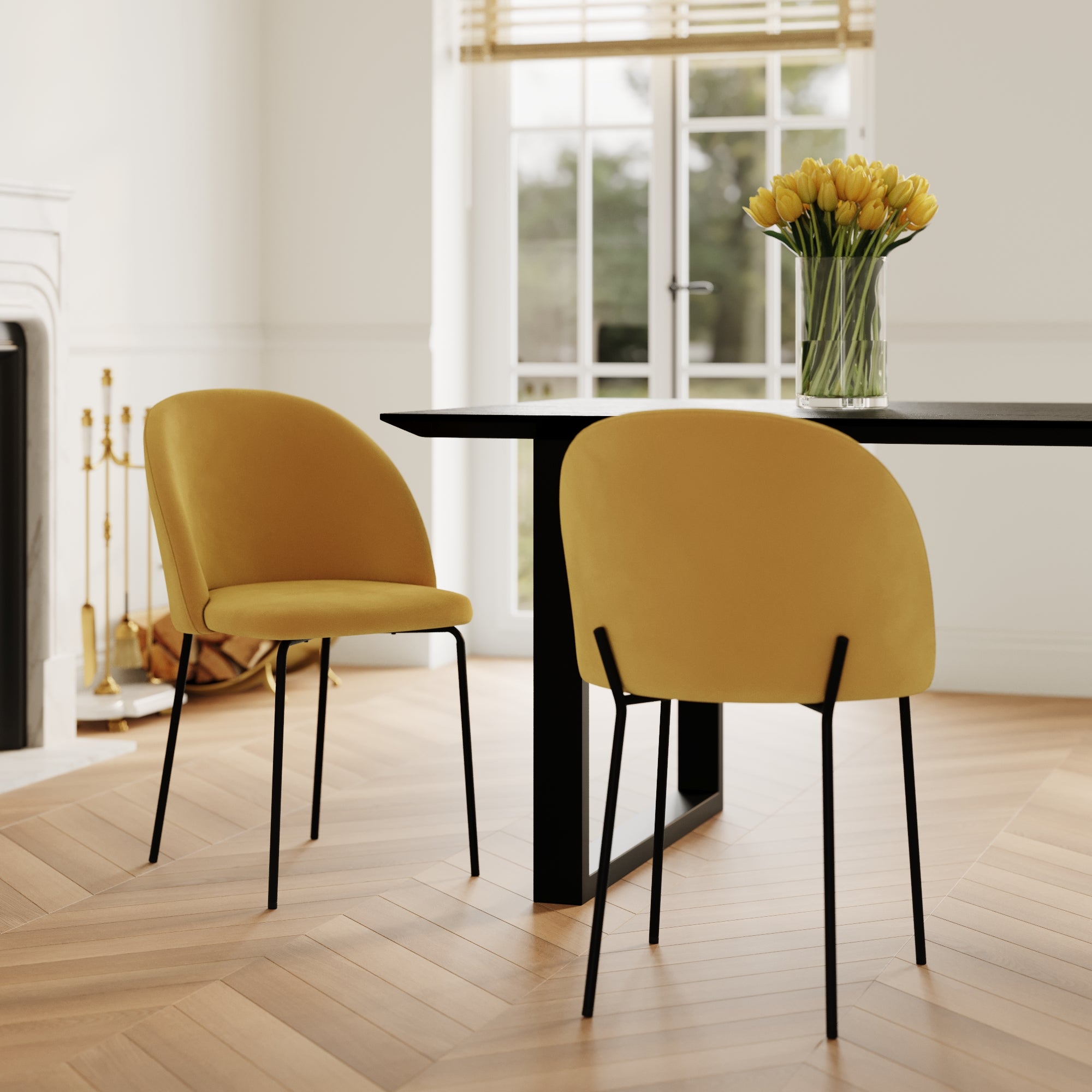 karl pack 4 chaises bleu et jaune