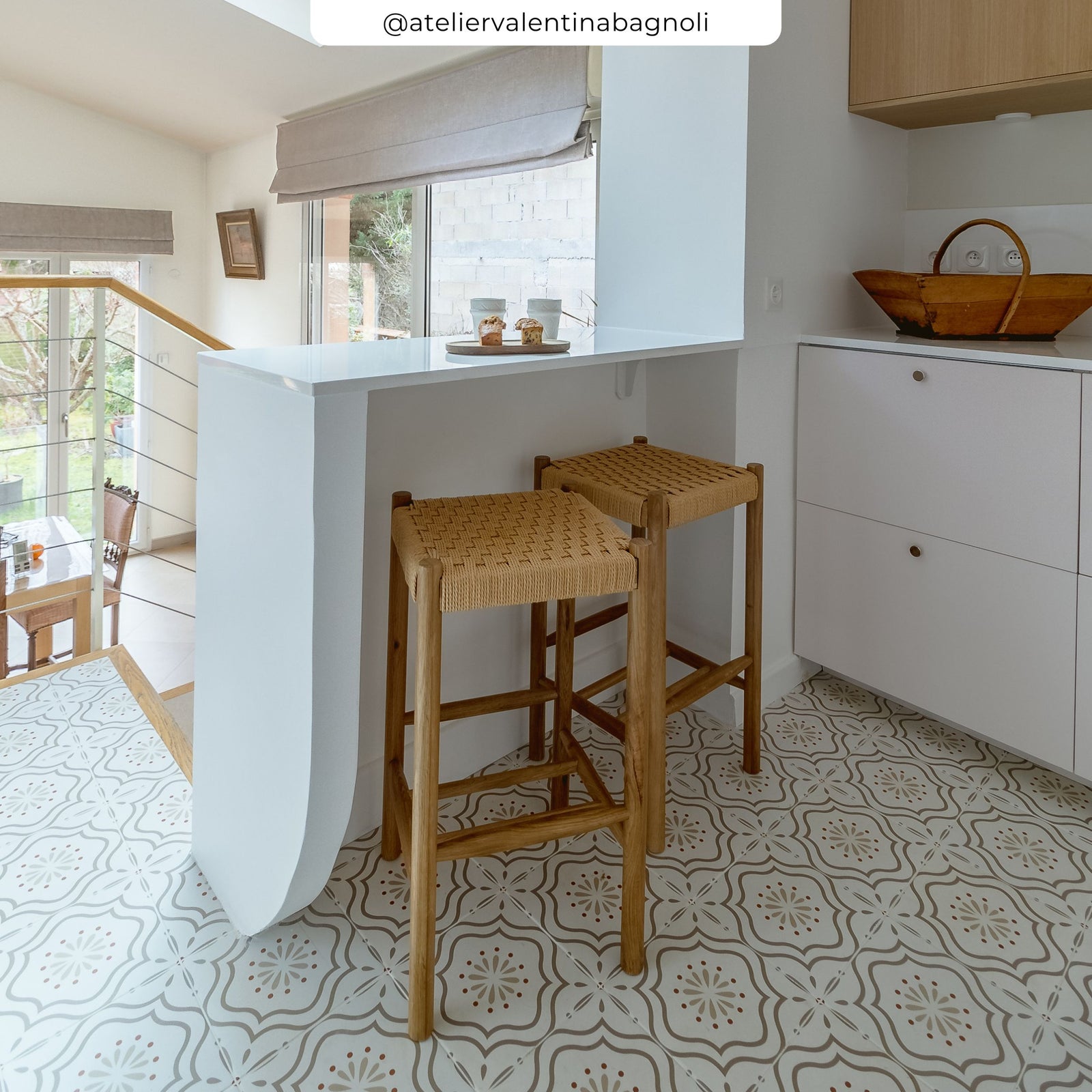 kepler tabouret de bar tressage chene massif 65 cm