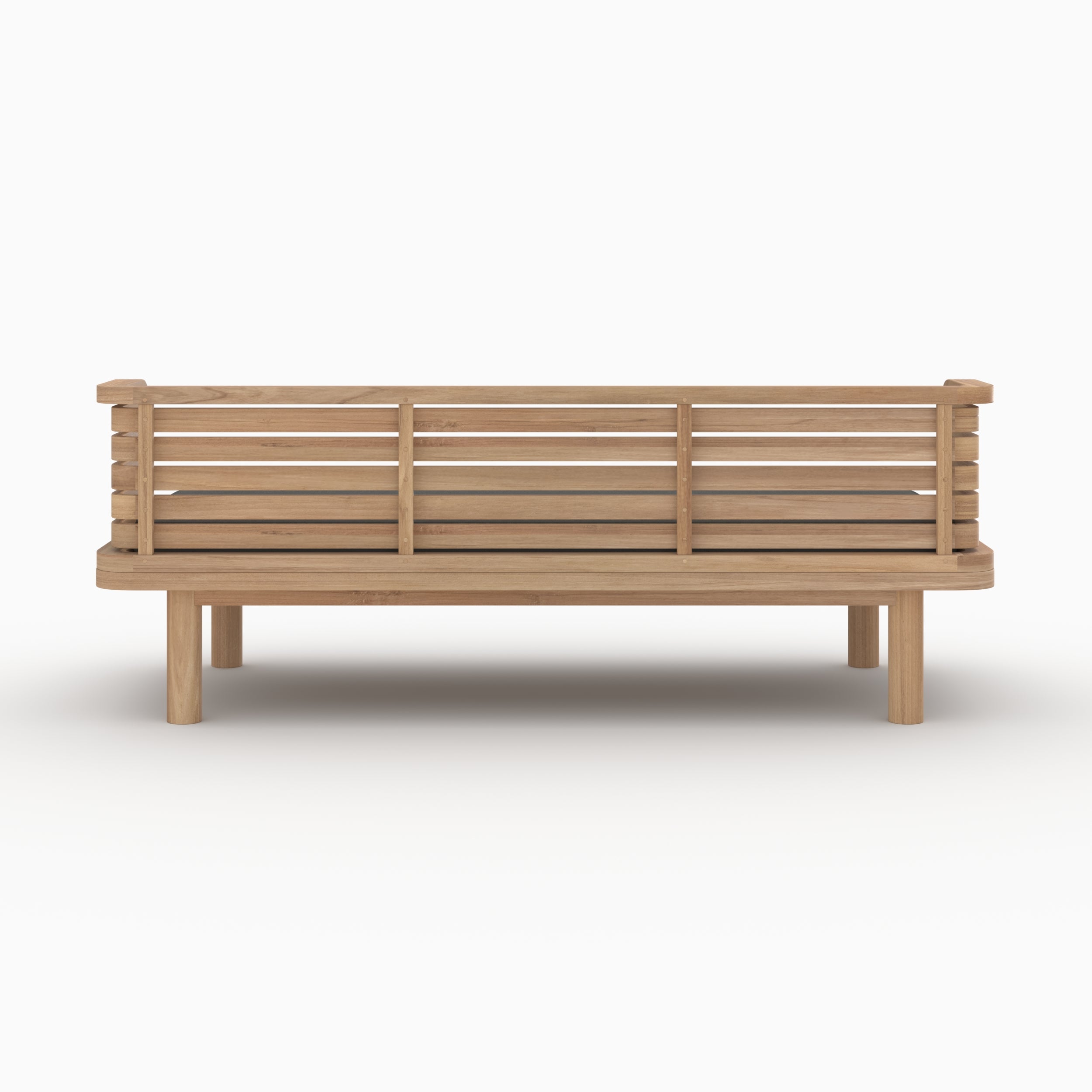 Canapé de jardin Kilda en teck massif et coussin gris 2 places