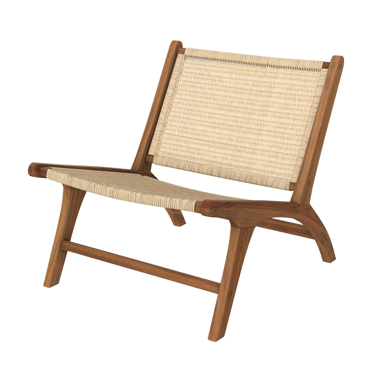 kilka fauteuil en bois de teck et rotin naturel