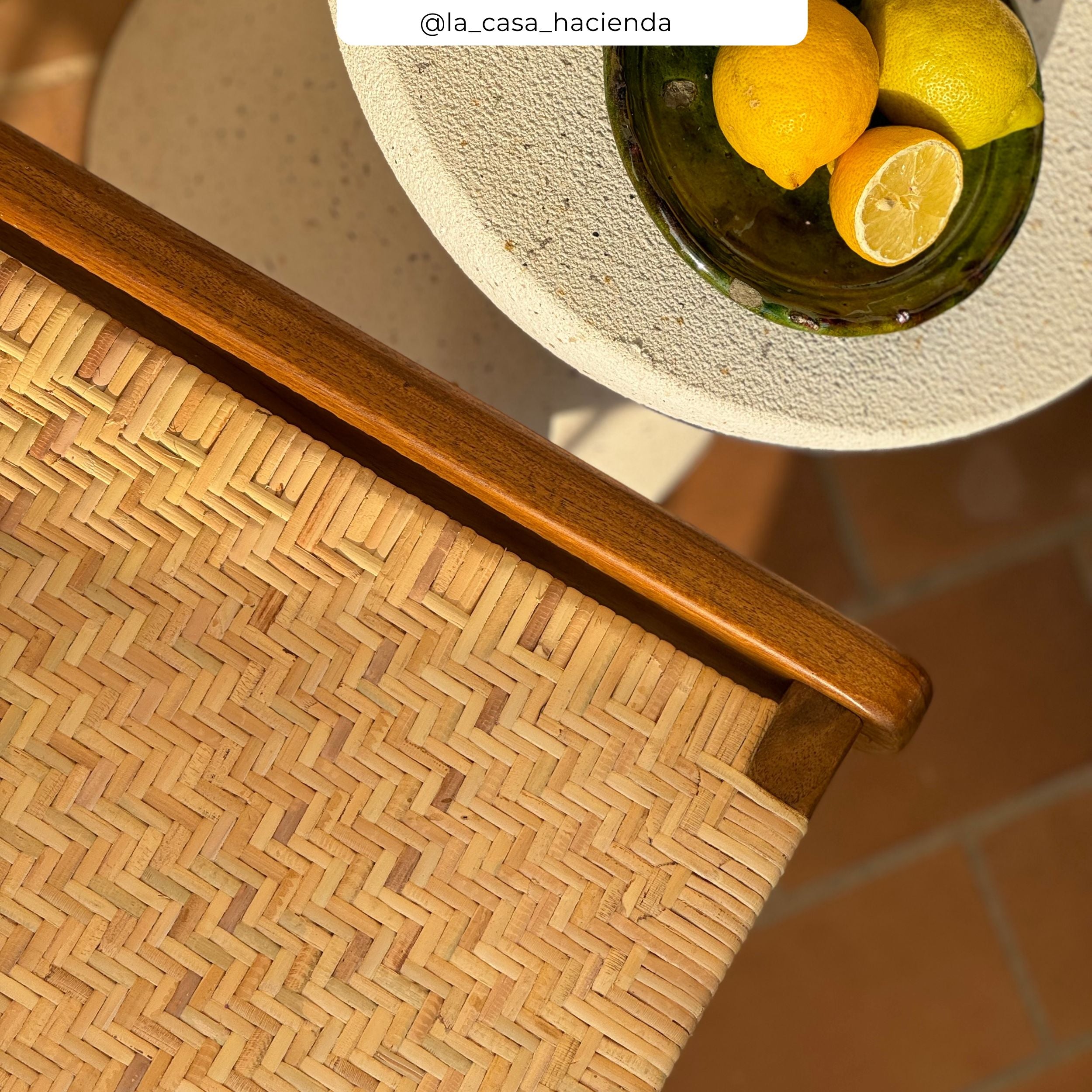 kilka fauteuil rotin et bois chevron