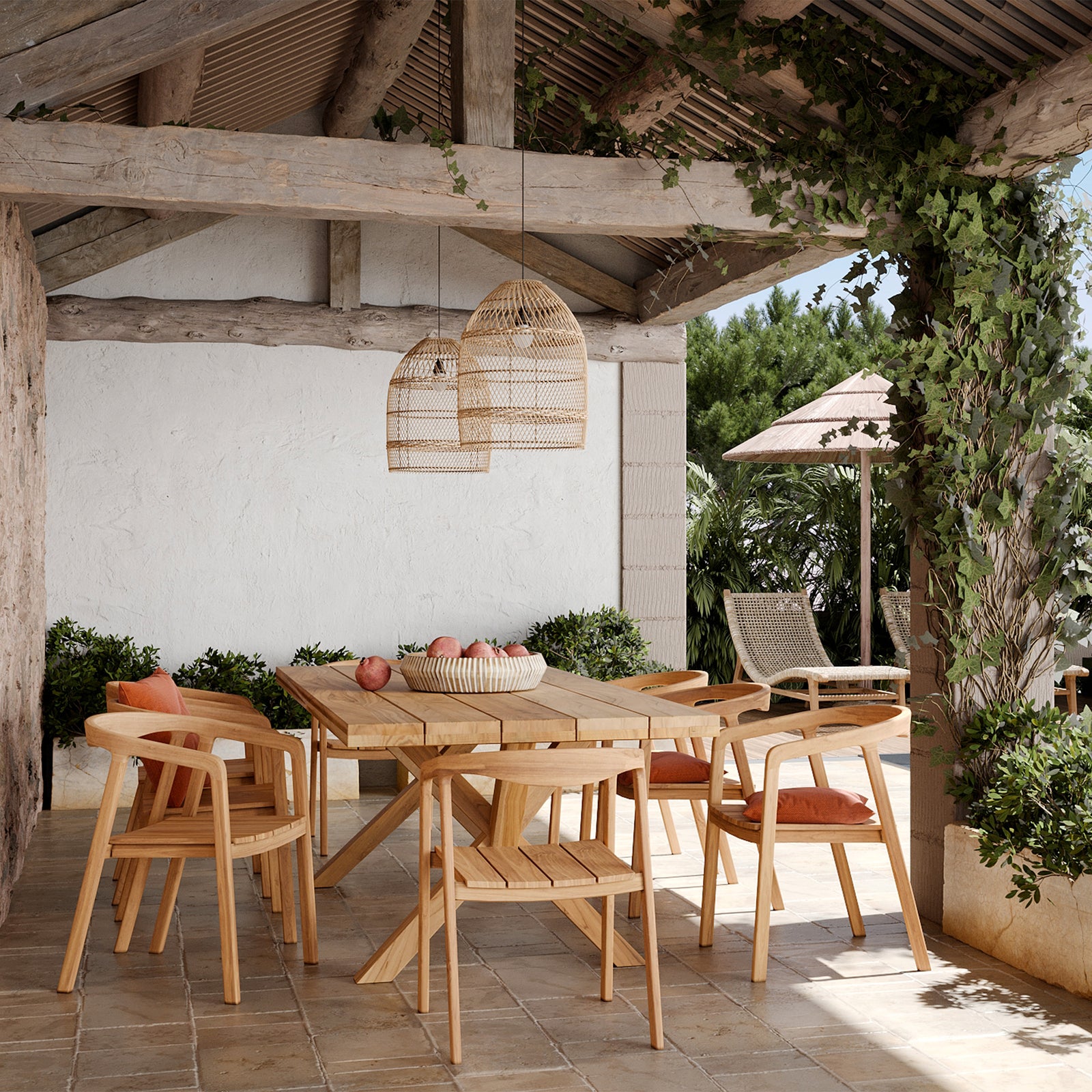 kora chaise de jardin bois de teck clair