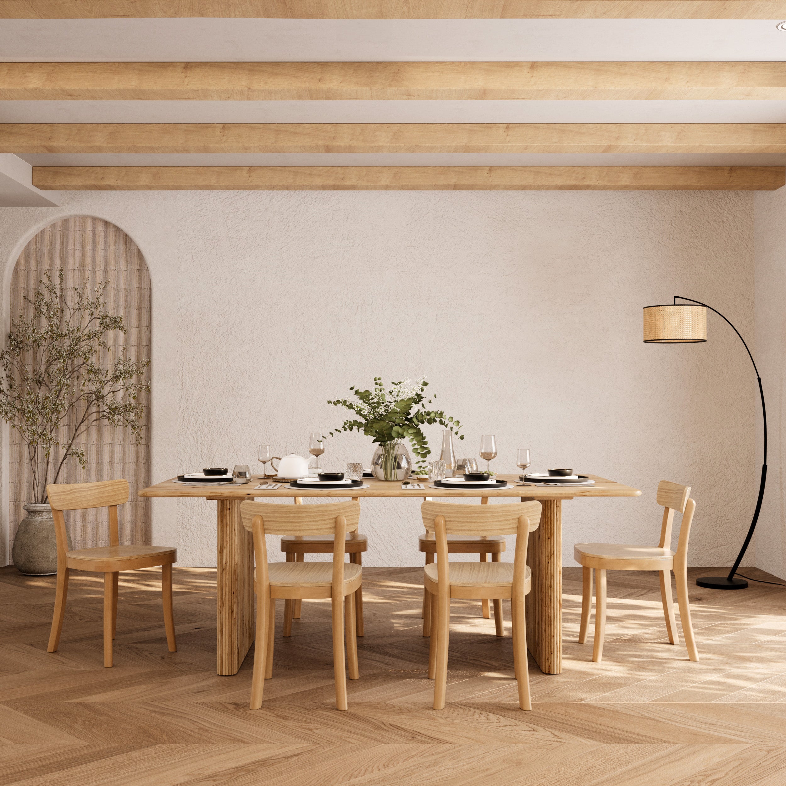 lampadaire boheme rotin et metal noir aimee