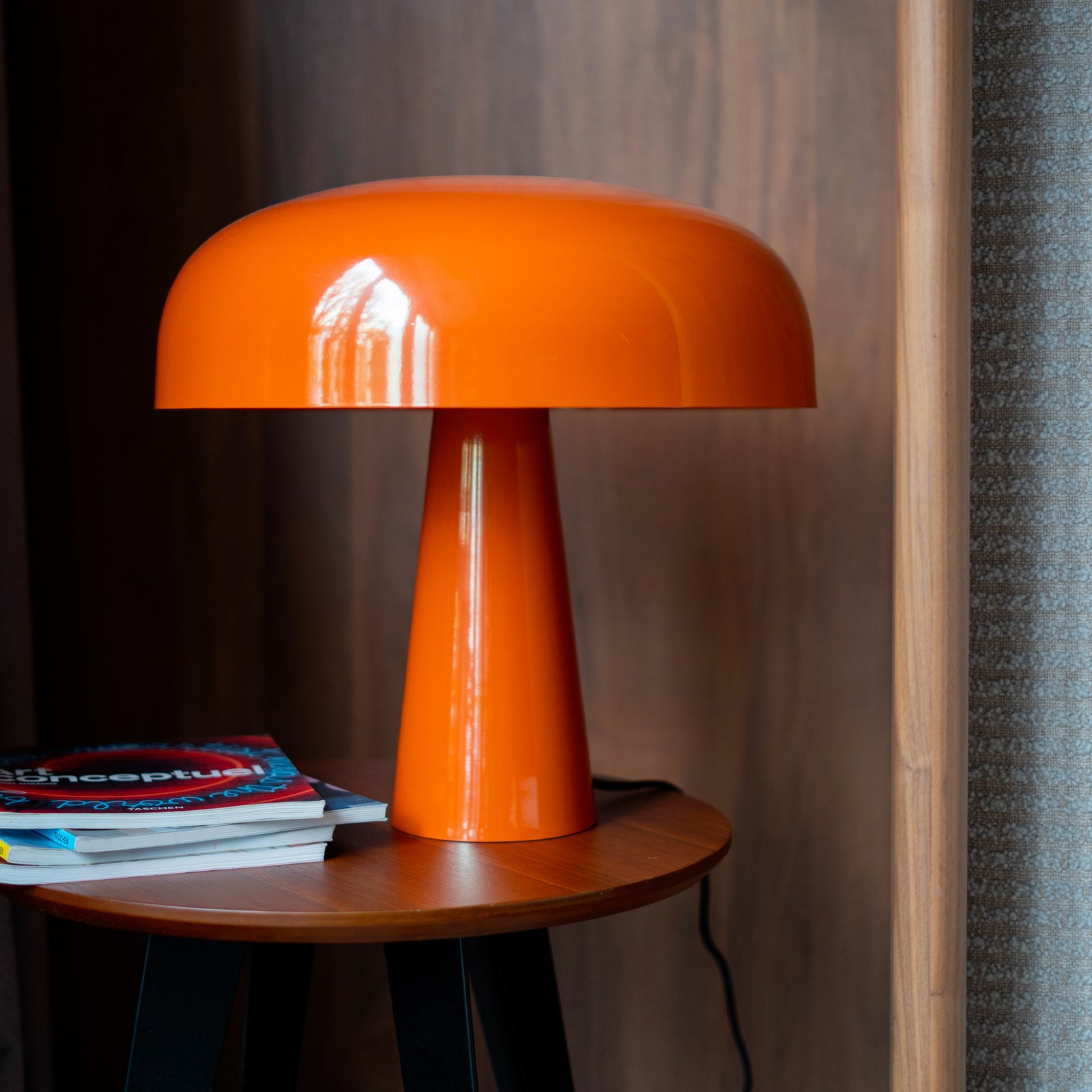 lampe a poser livia orange champignon