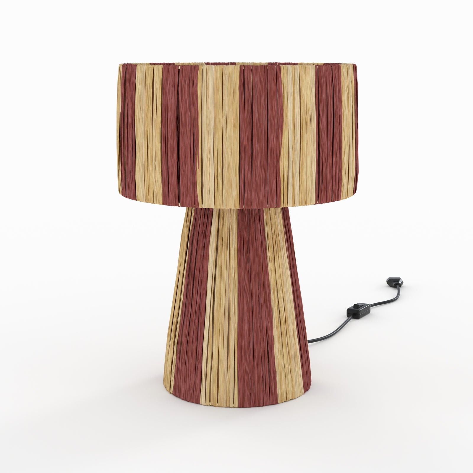 lampe boheme solea rayee terracotta en palmier bordeaux