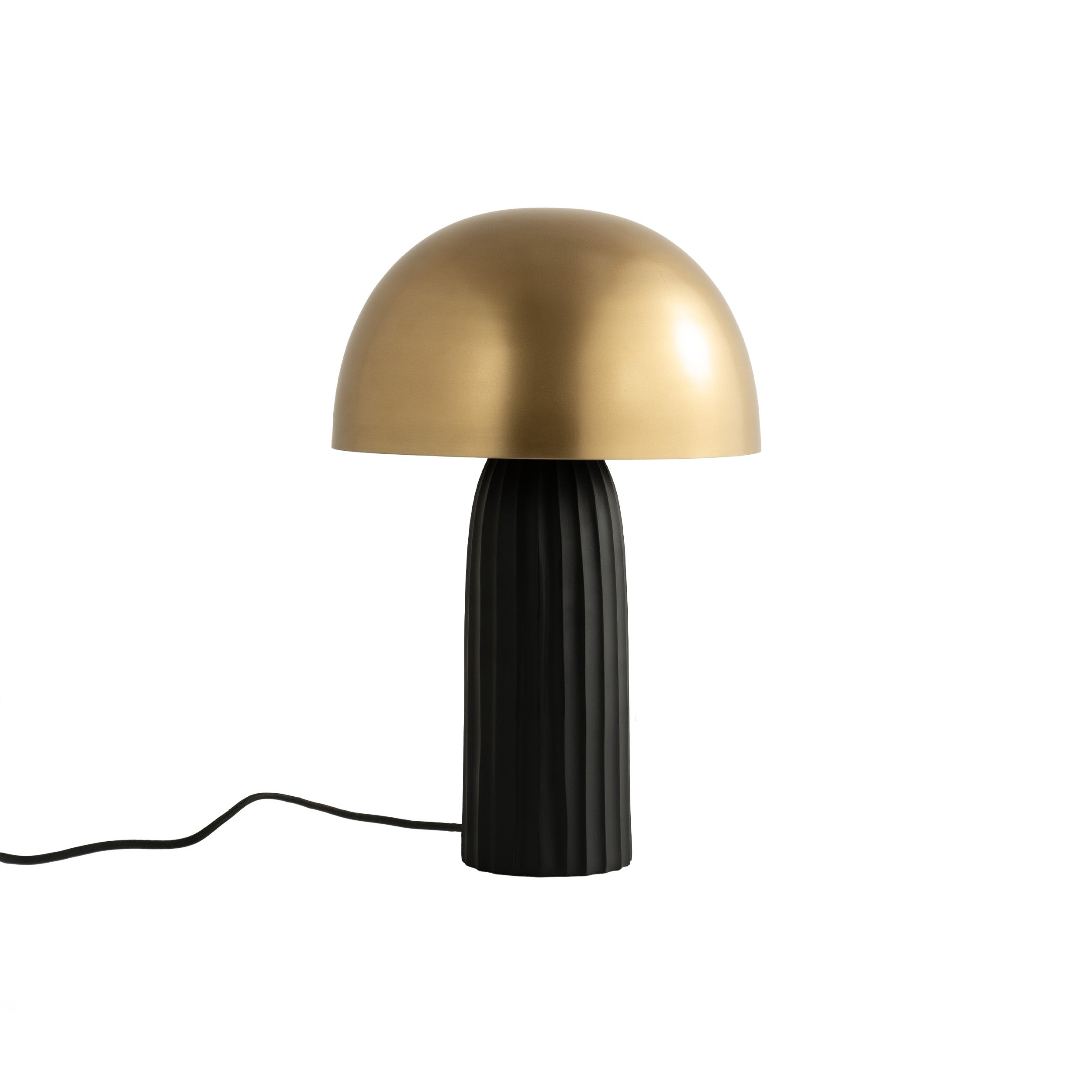 lampe champignon en metal noir dore fond blanc joy