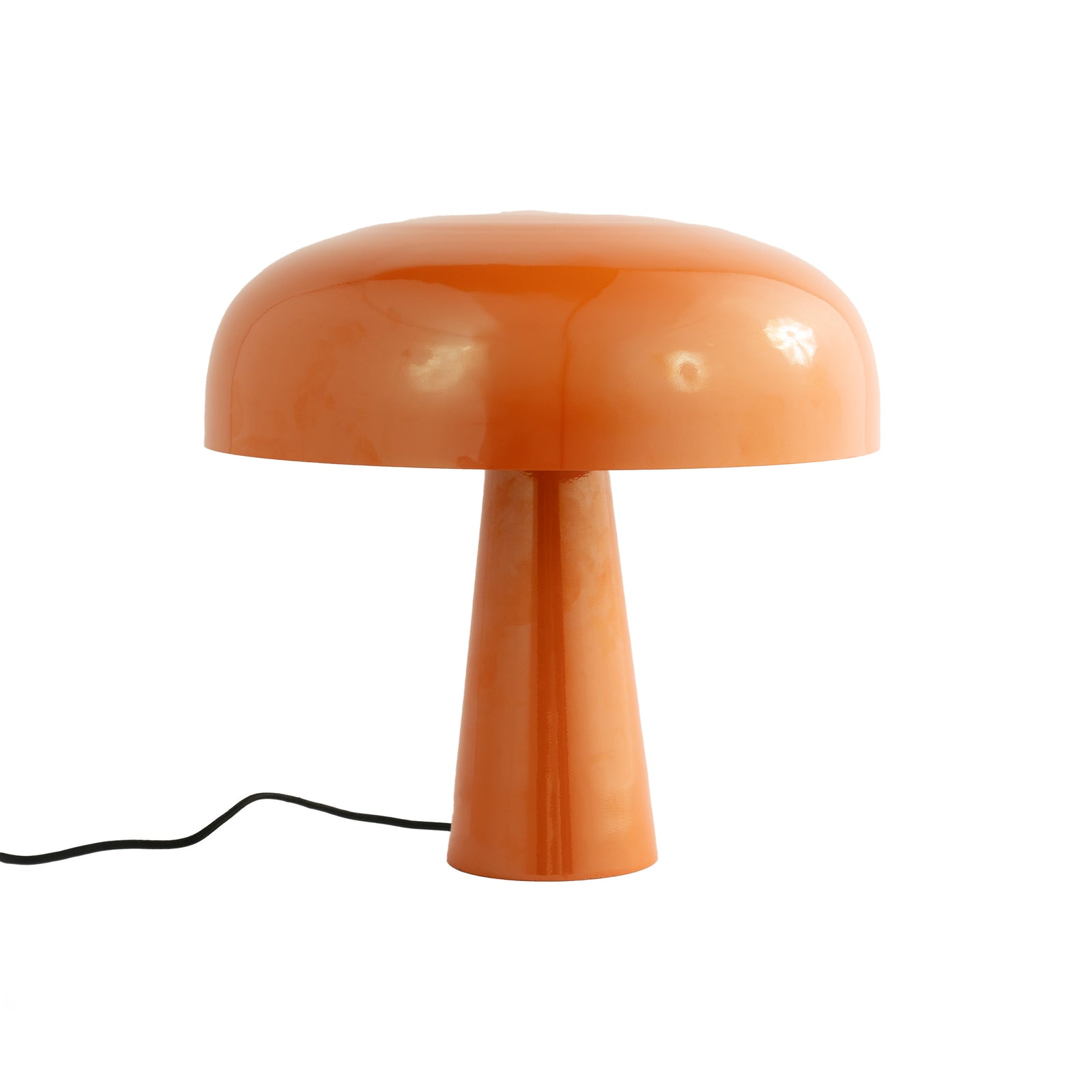 lampe champignon en metal orange livia fond blanc
