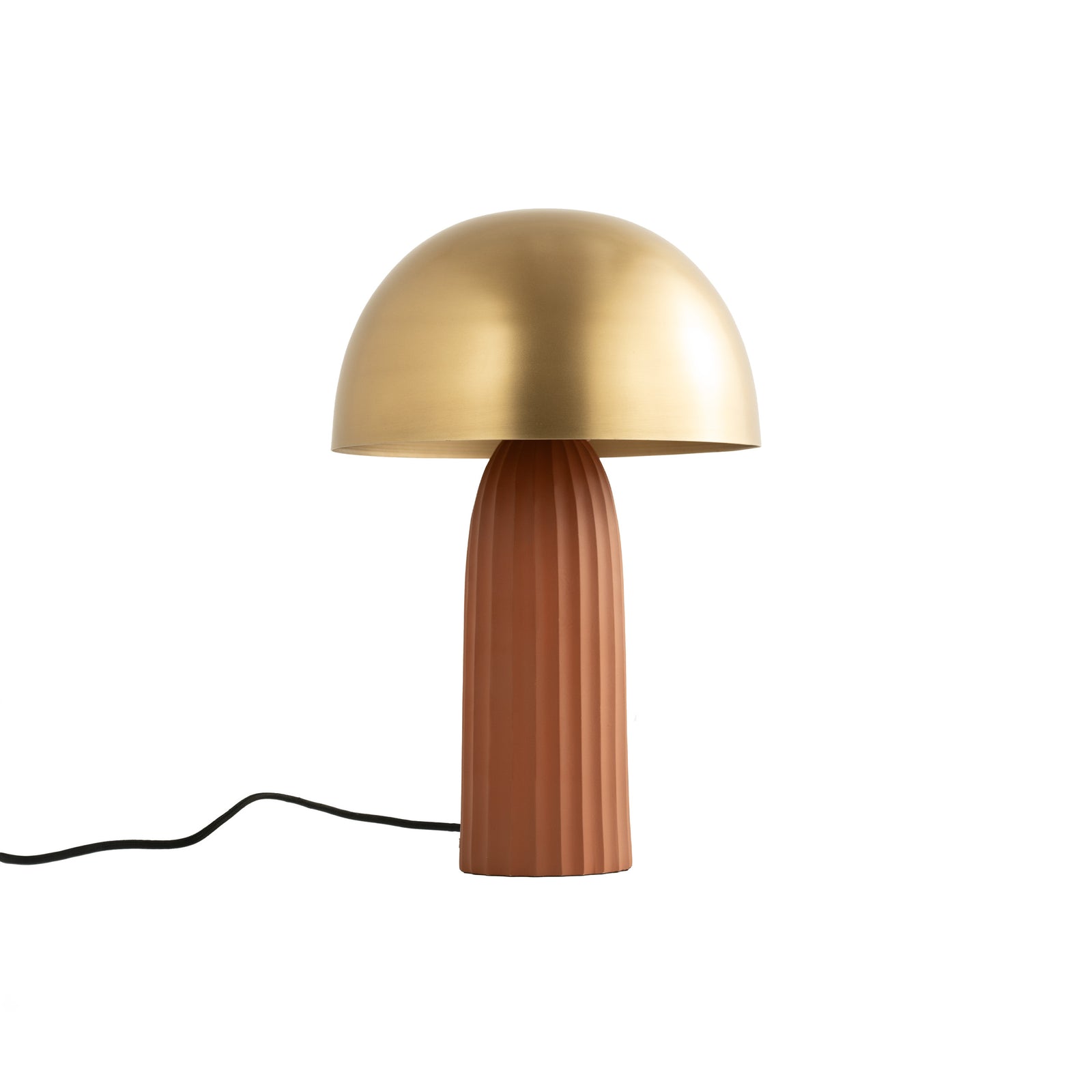 lampe champignon rose et doree metal joy fond blanc