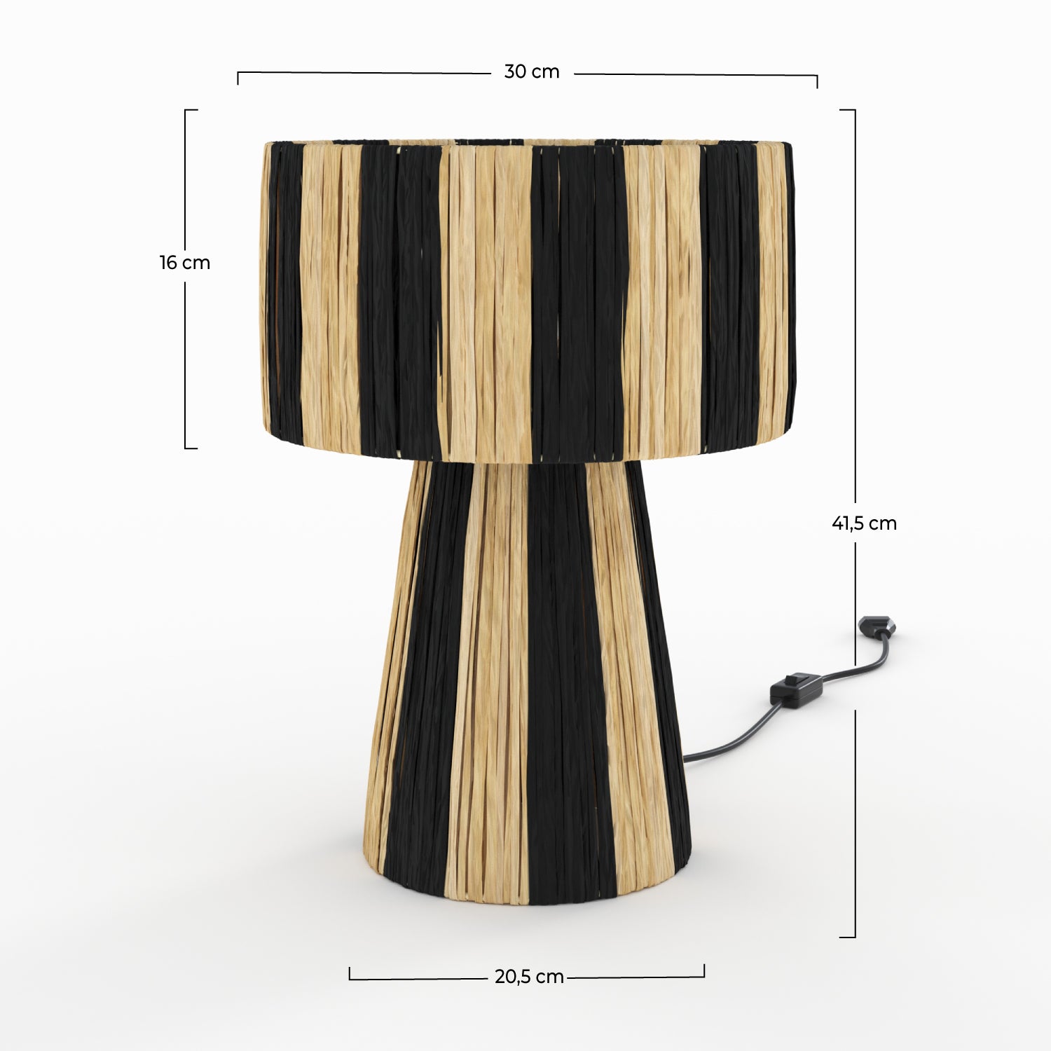 lampe decorative rayee noire solea palmier boheme