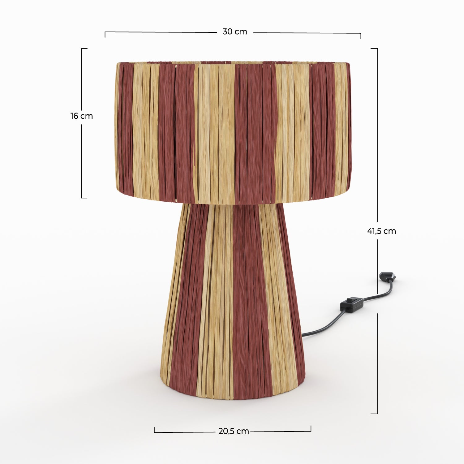 lampe decorative rayee terracotta solea boheme palmier bordeaux