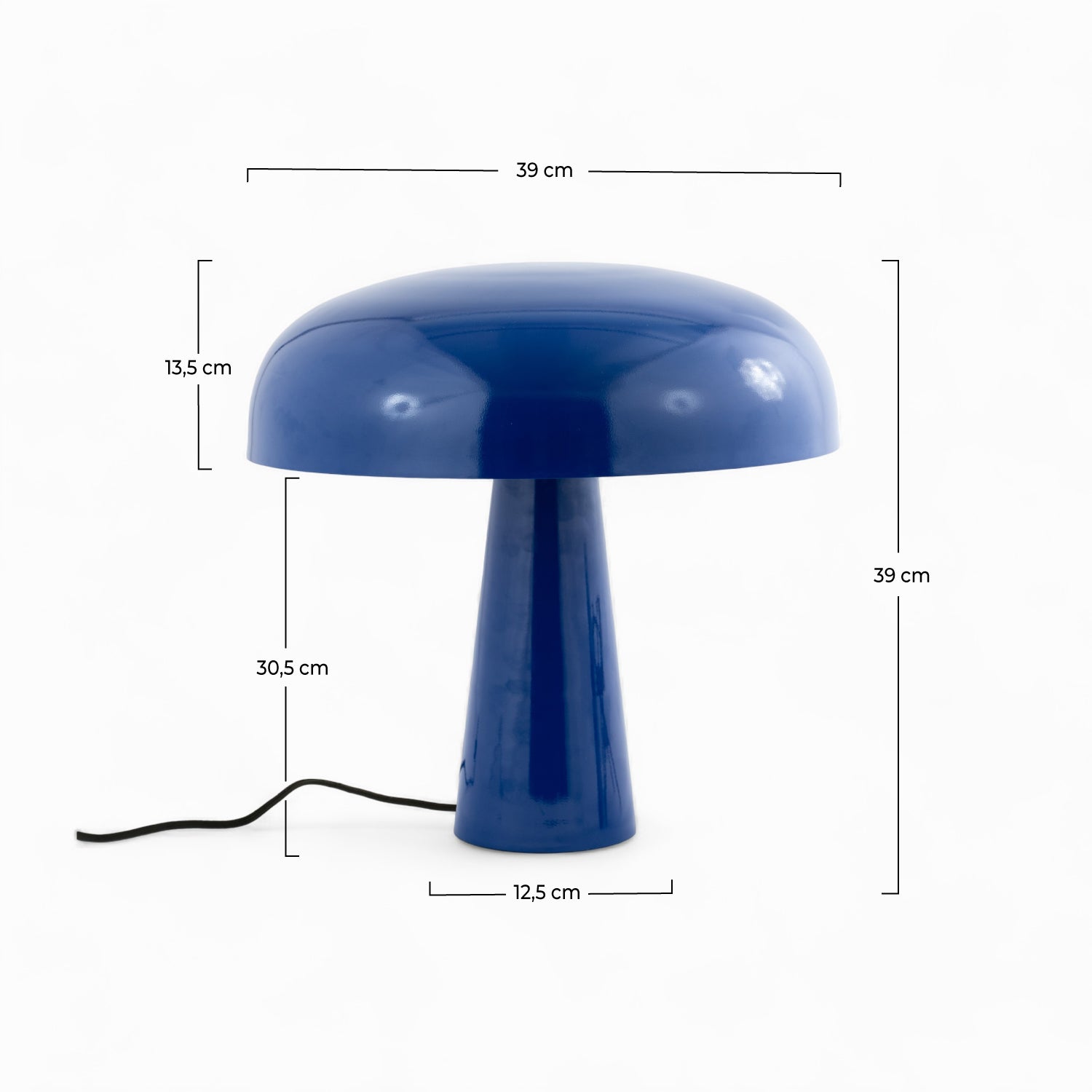 lampe livia champignon en metal bleue fonce