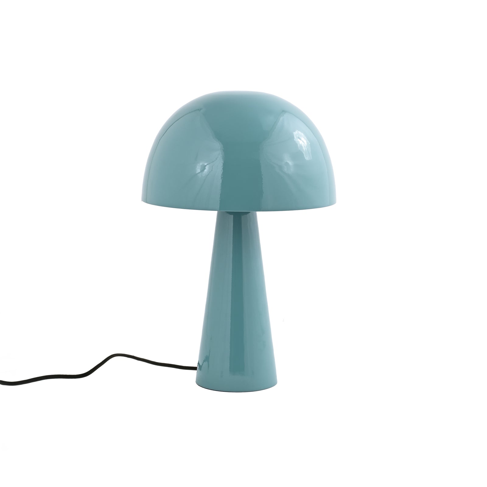 lampe livia en metal bleu clair fond blanc