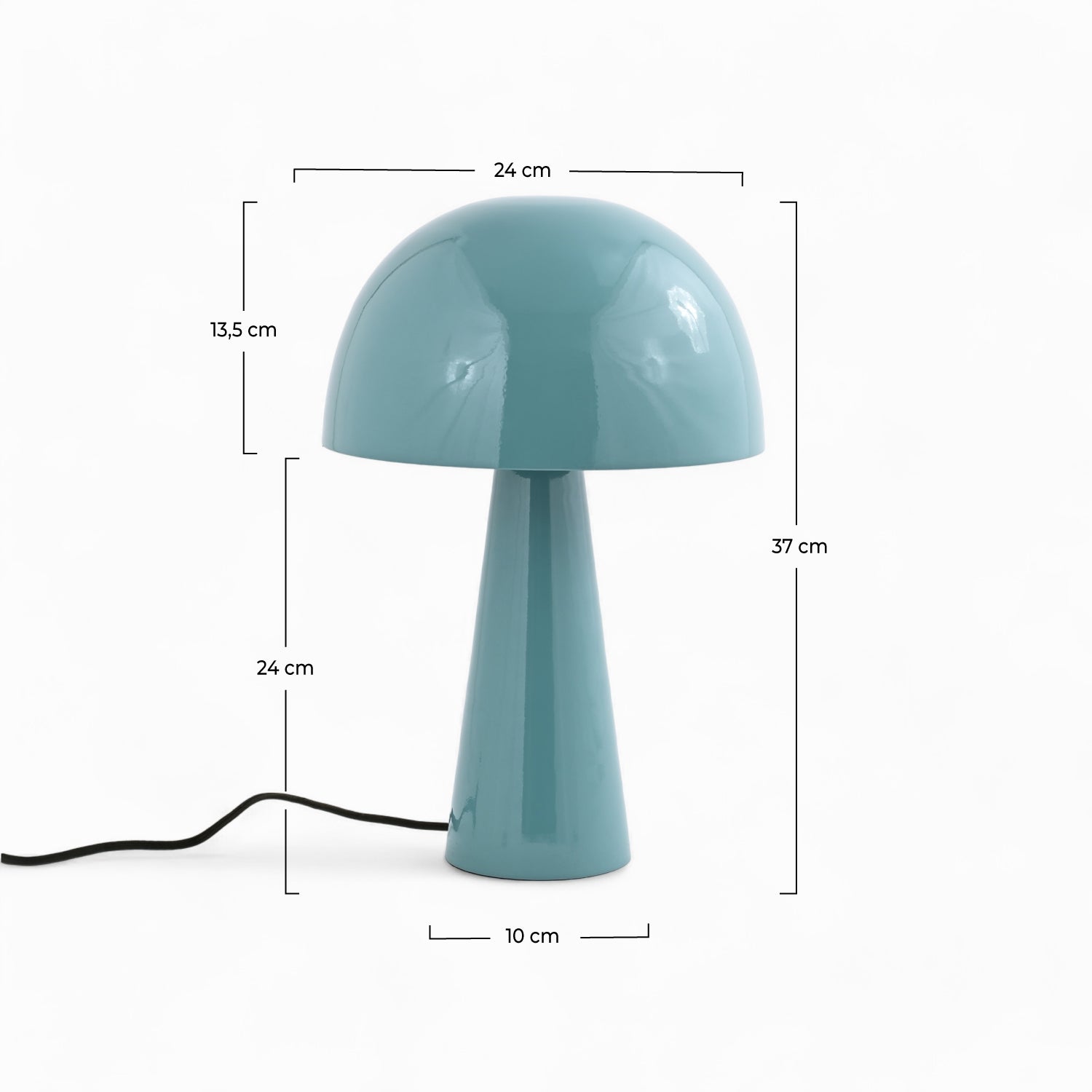 lampe livia metal bleu clair champignon