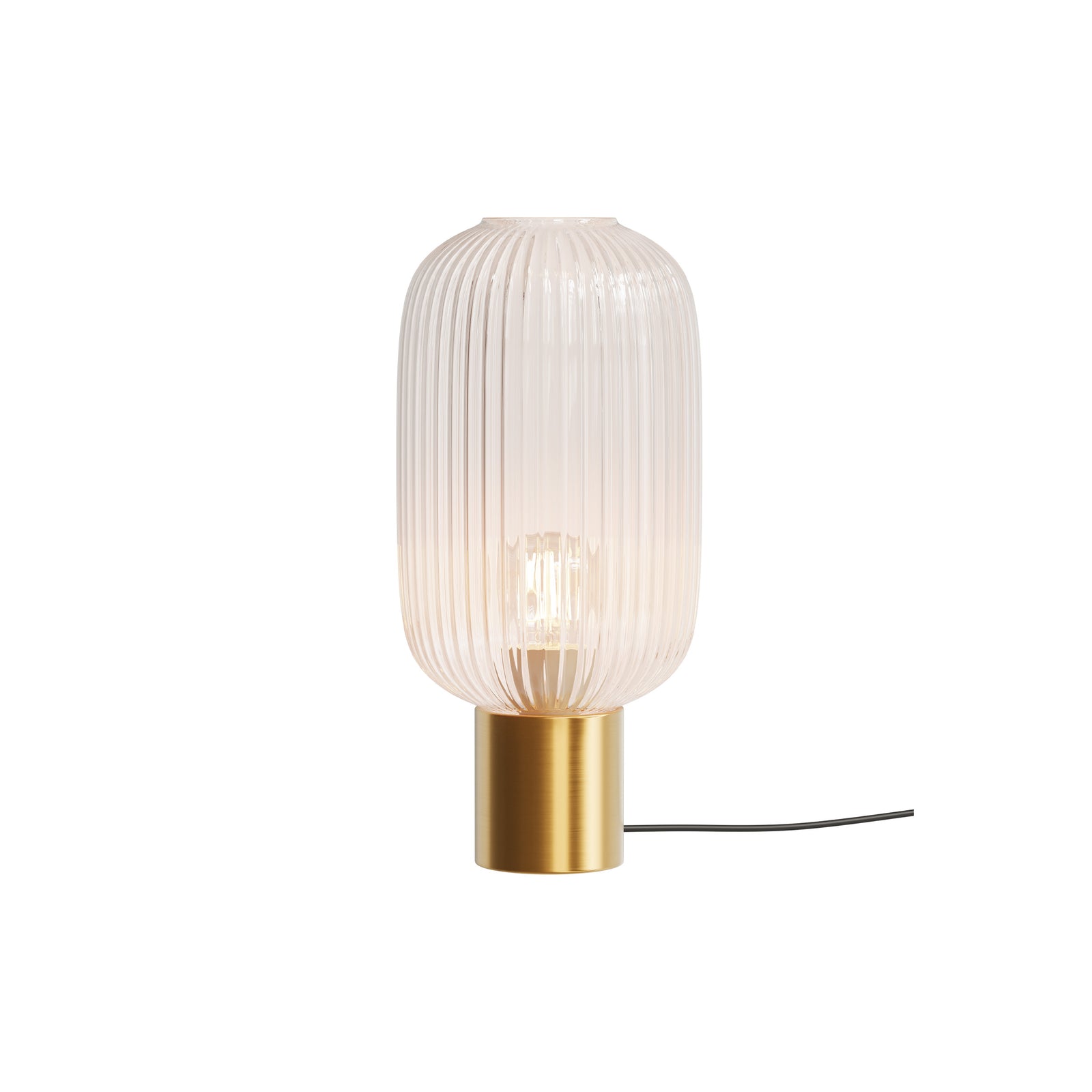 lampe lou a poser en verre cannele