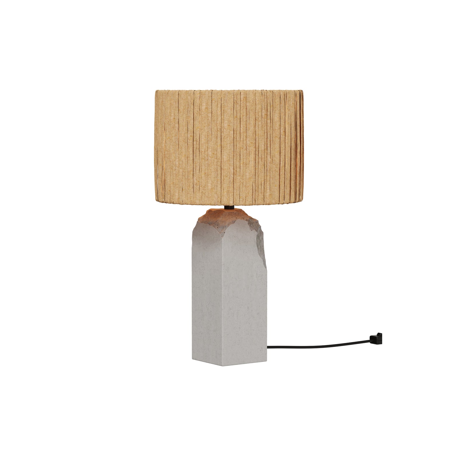 lampe raphia socle en beton mya