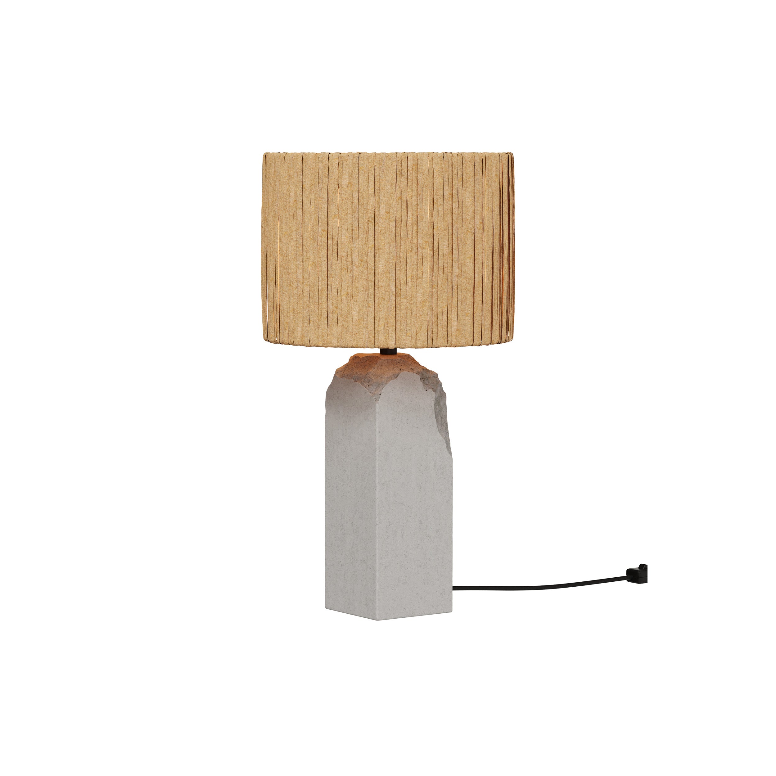 lampe raphia socle en beton mya