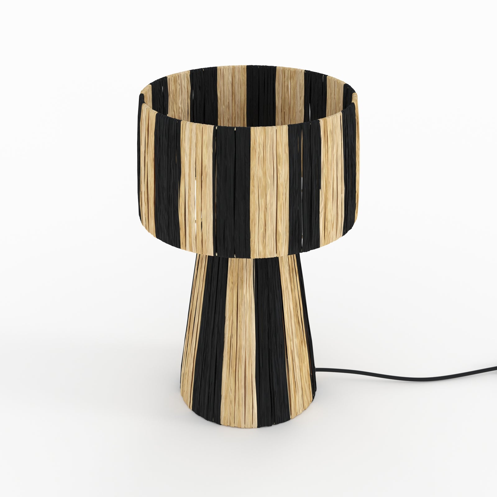 lampe rayee noire solea feuille palmier deco boheme