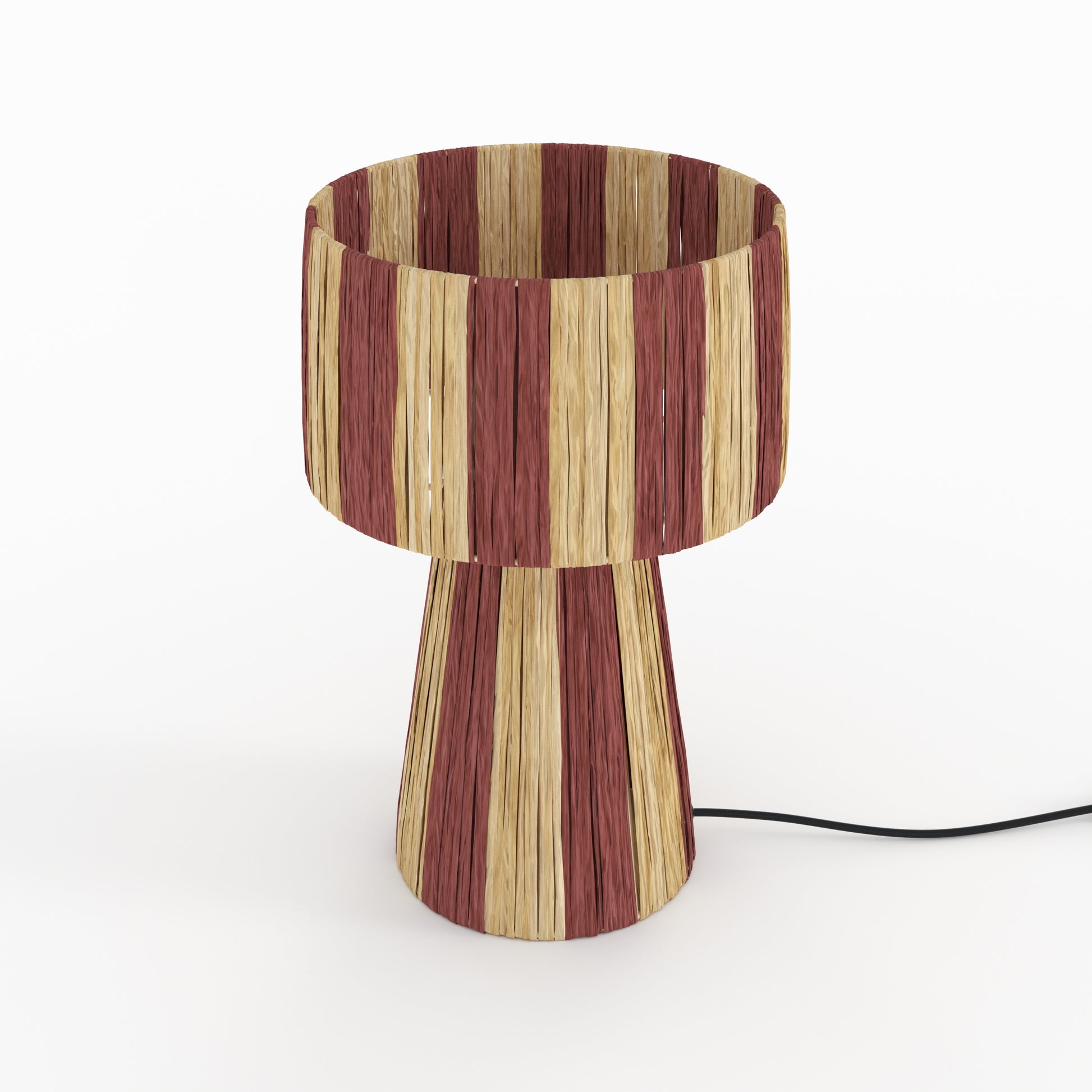 lampe rayee terracotta solea feuille de palmier boheme