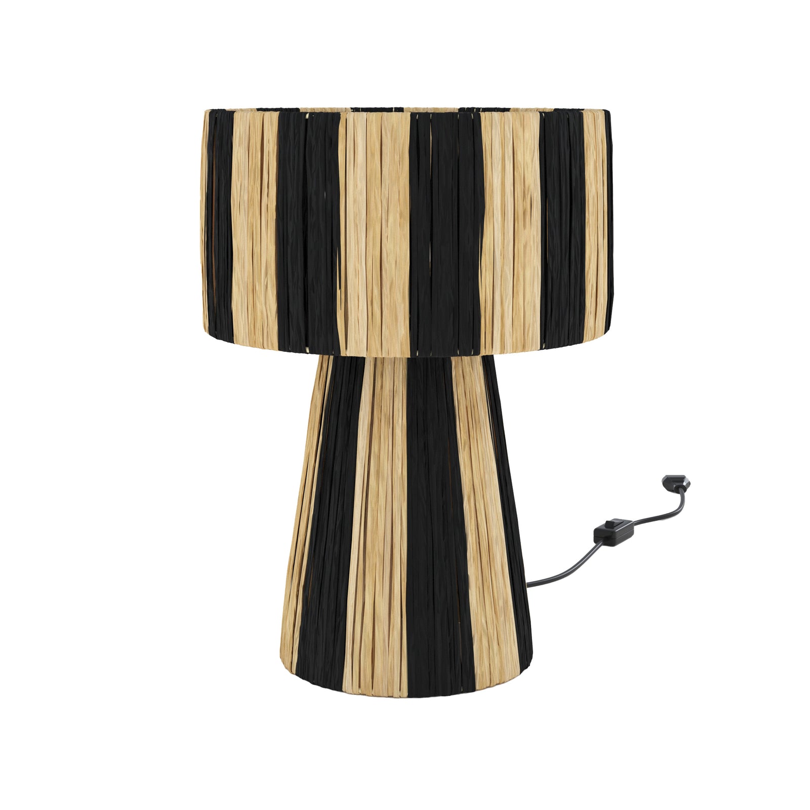 lampe solea rayee noire feuille de palmier style boheme