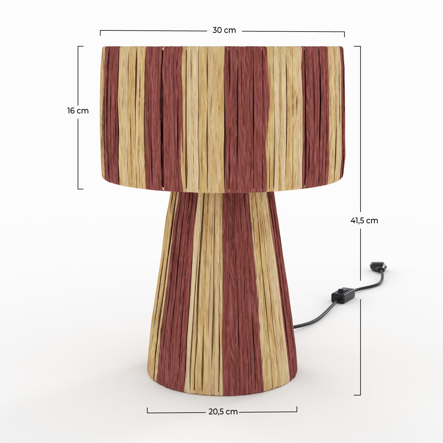 lampe solea rayee orange feuille de palmier