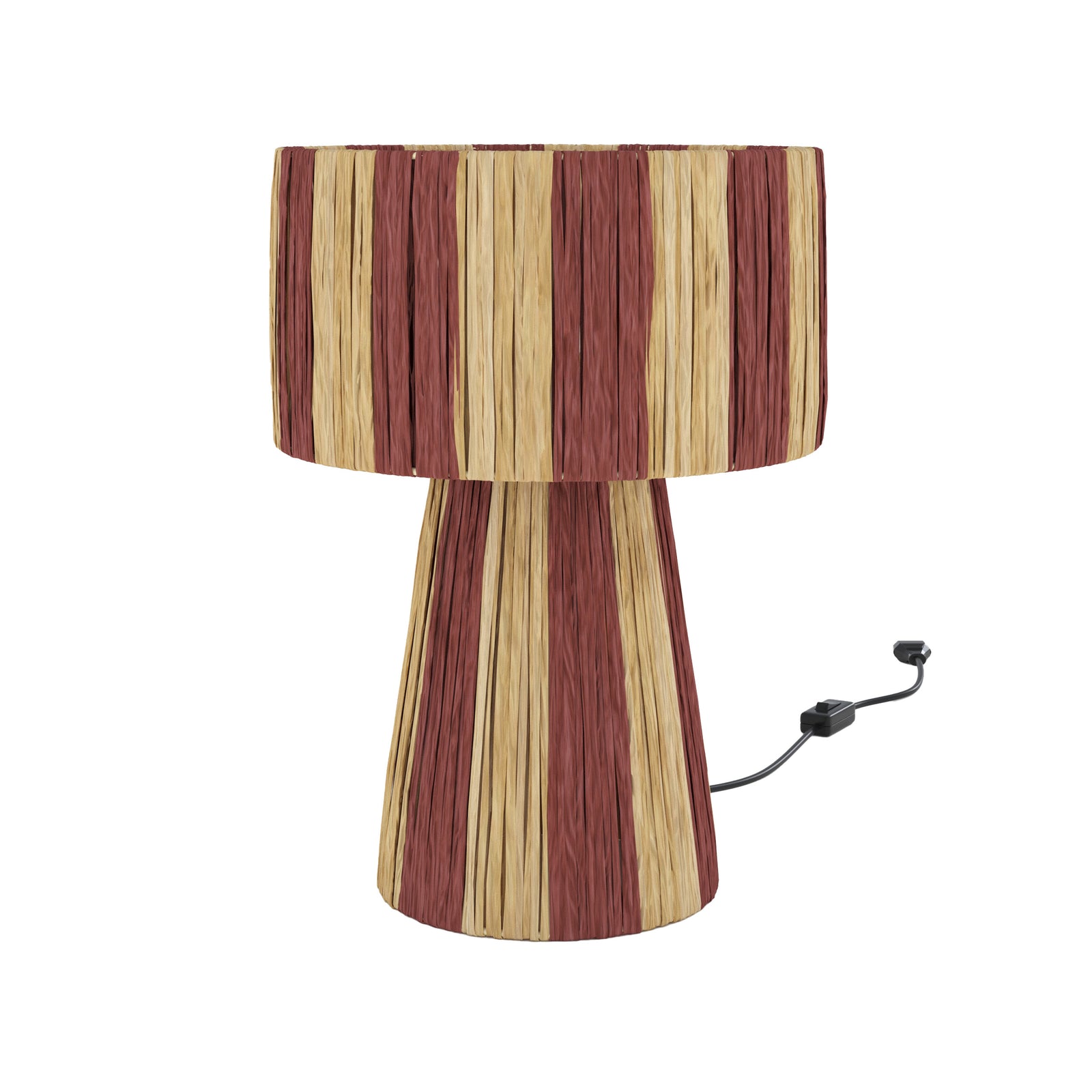 lampe solea rayee terracotta feuille palmier boheme bordeaux