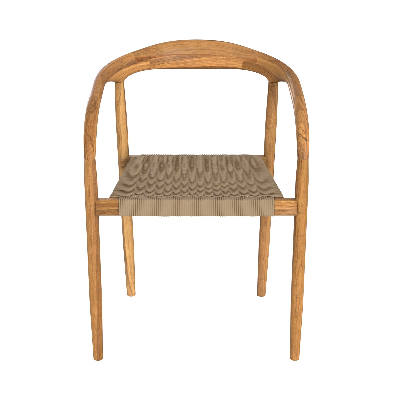 lanza chaise de jardin corde tressee grise bois de teck_vue_face