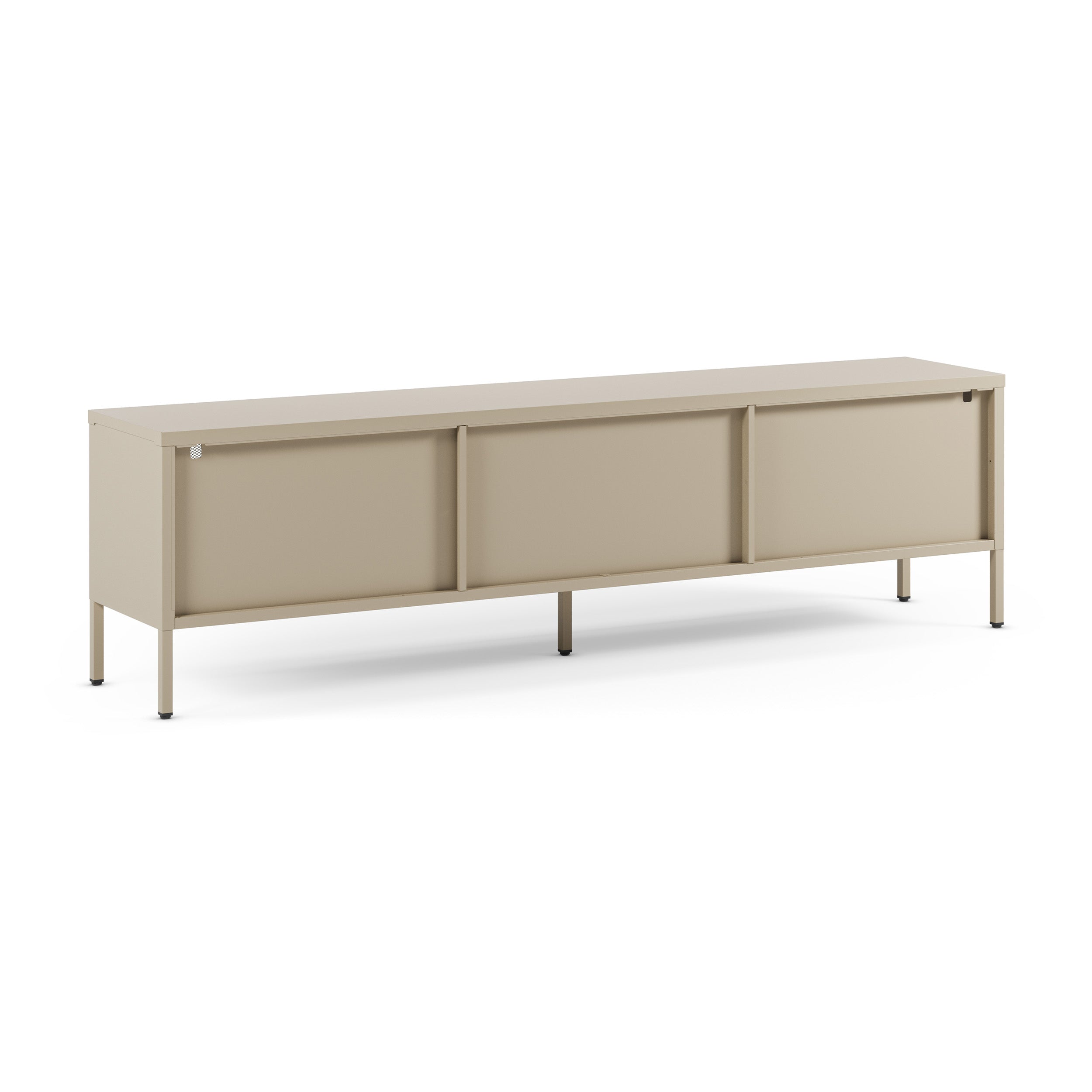 Meuble TV Latem en métal beige 4 portes, 160 cm