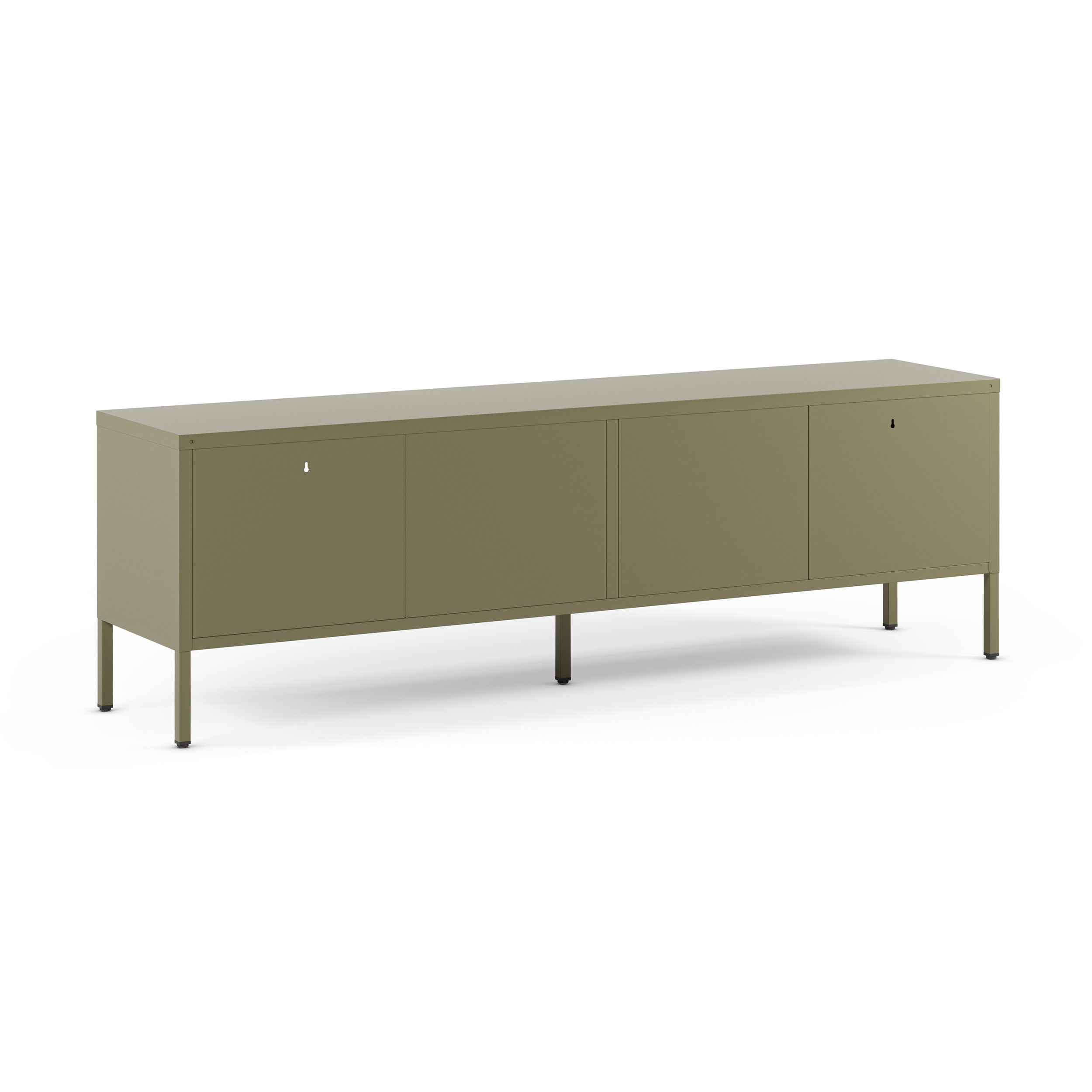 Meuble TV Latem en métal vert kaki 2 portes, 160 cm