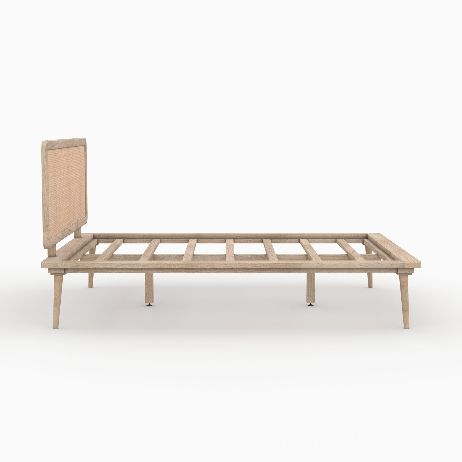 lit double 140 x 190 cm bois de mindi adik cannage