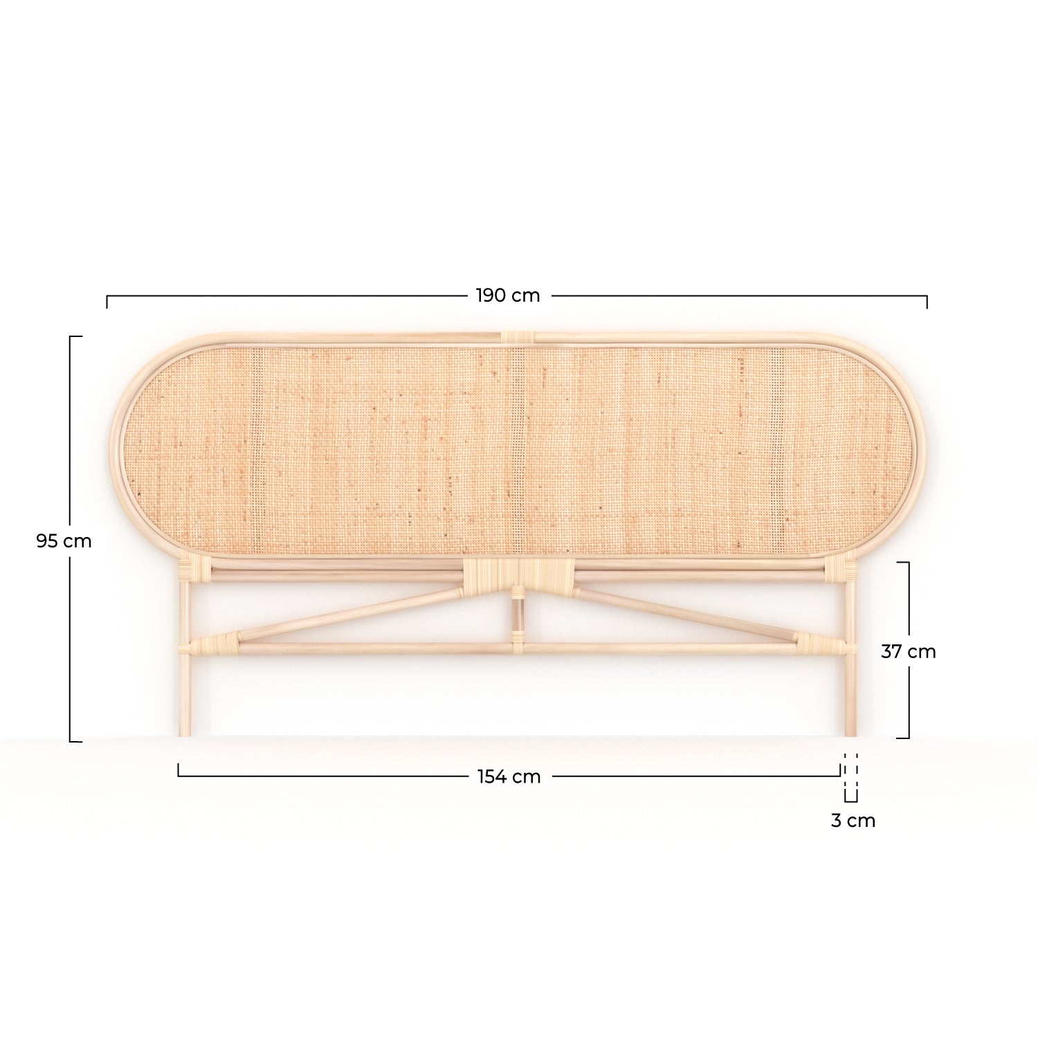 Cabecero Navahino de ratán 160 cm
