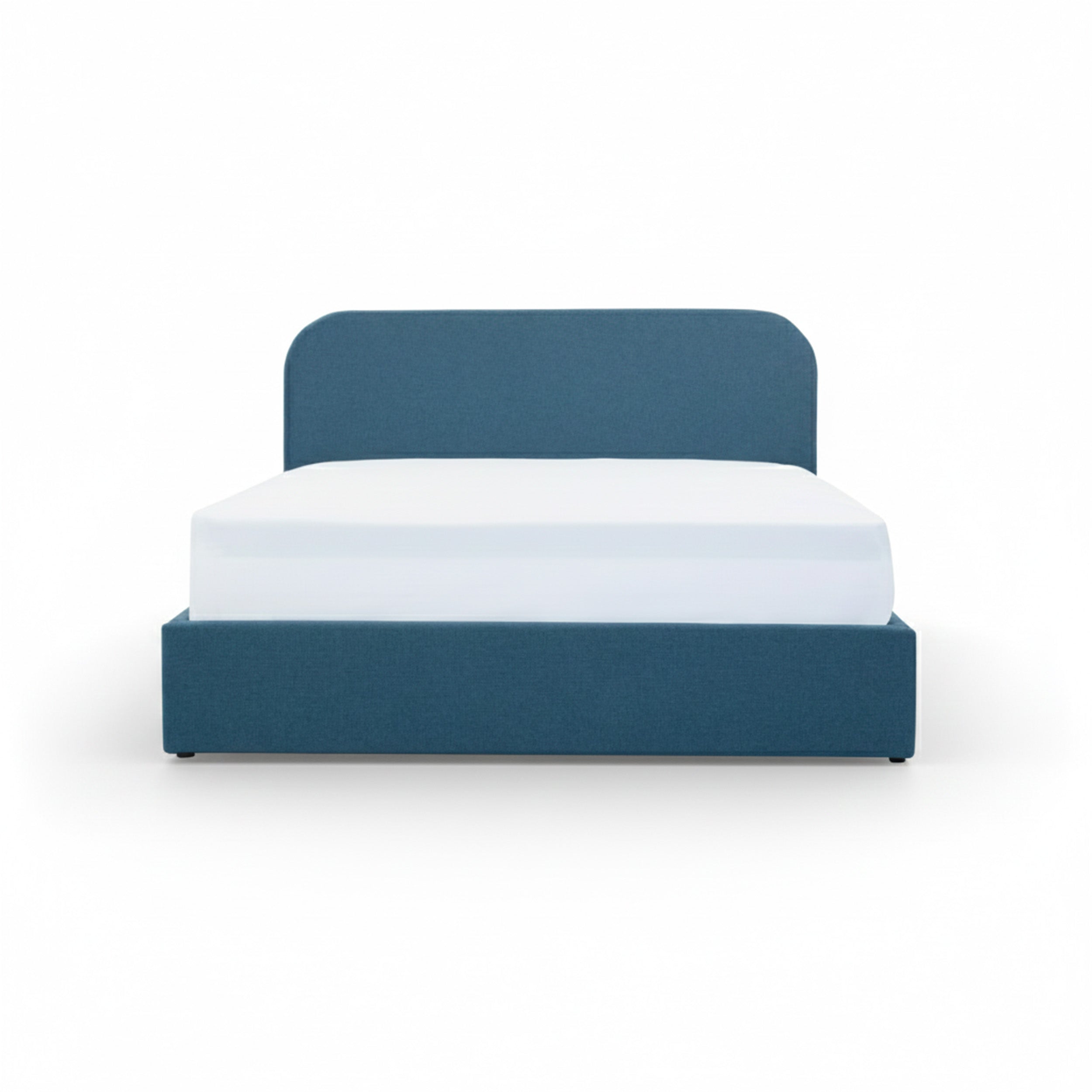 Lit double Tilly avec coffre 160x200 cm en tissu bleu