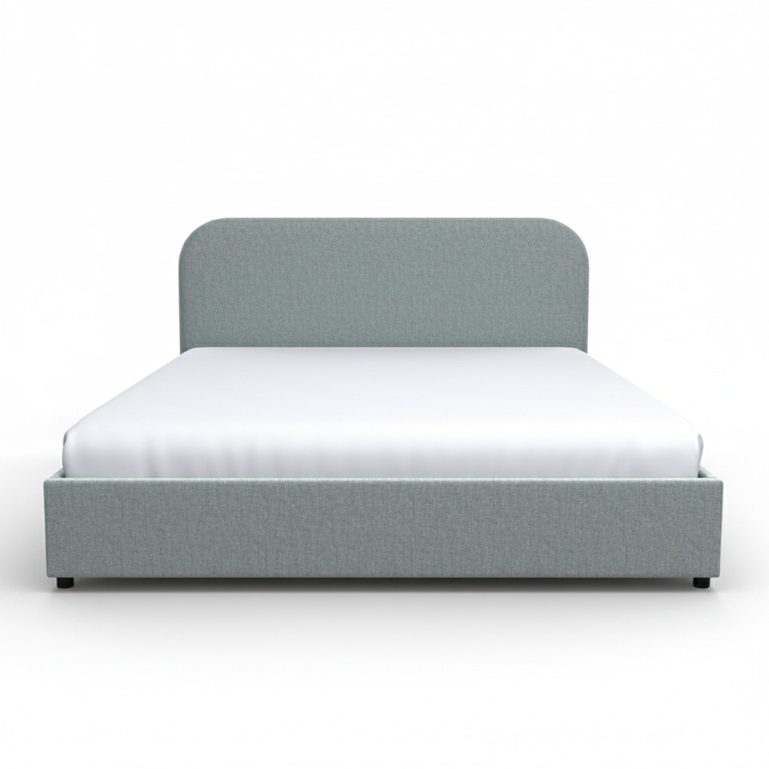 Lit double Tilly avec coffre 160x200 cm en tissu gris