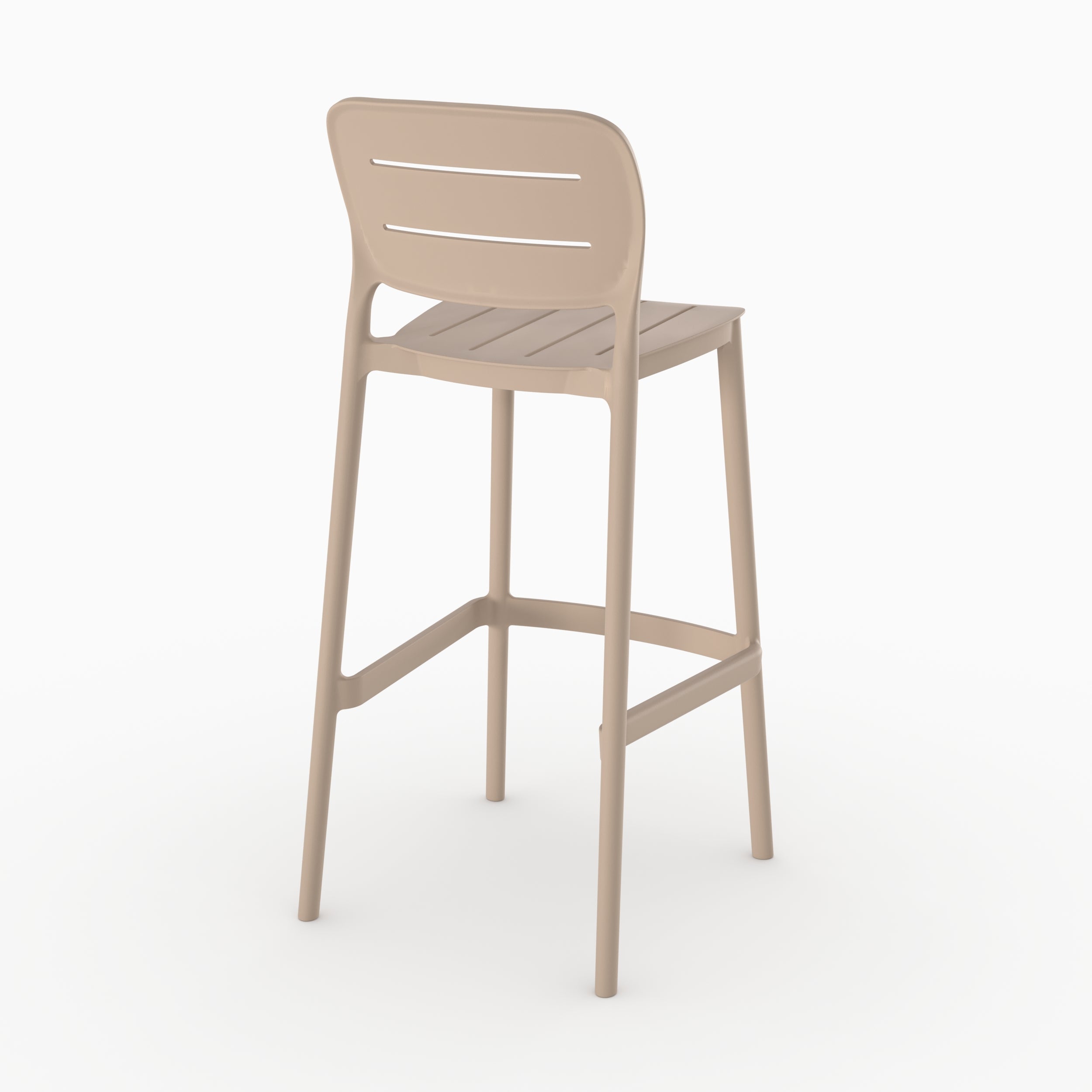 Lot de 2 chaises de bar de jardin Lola 75 cm en plastique beige