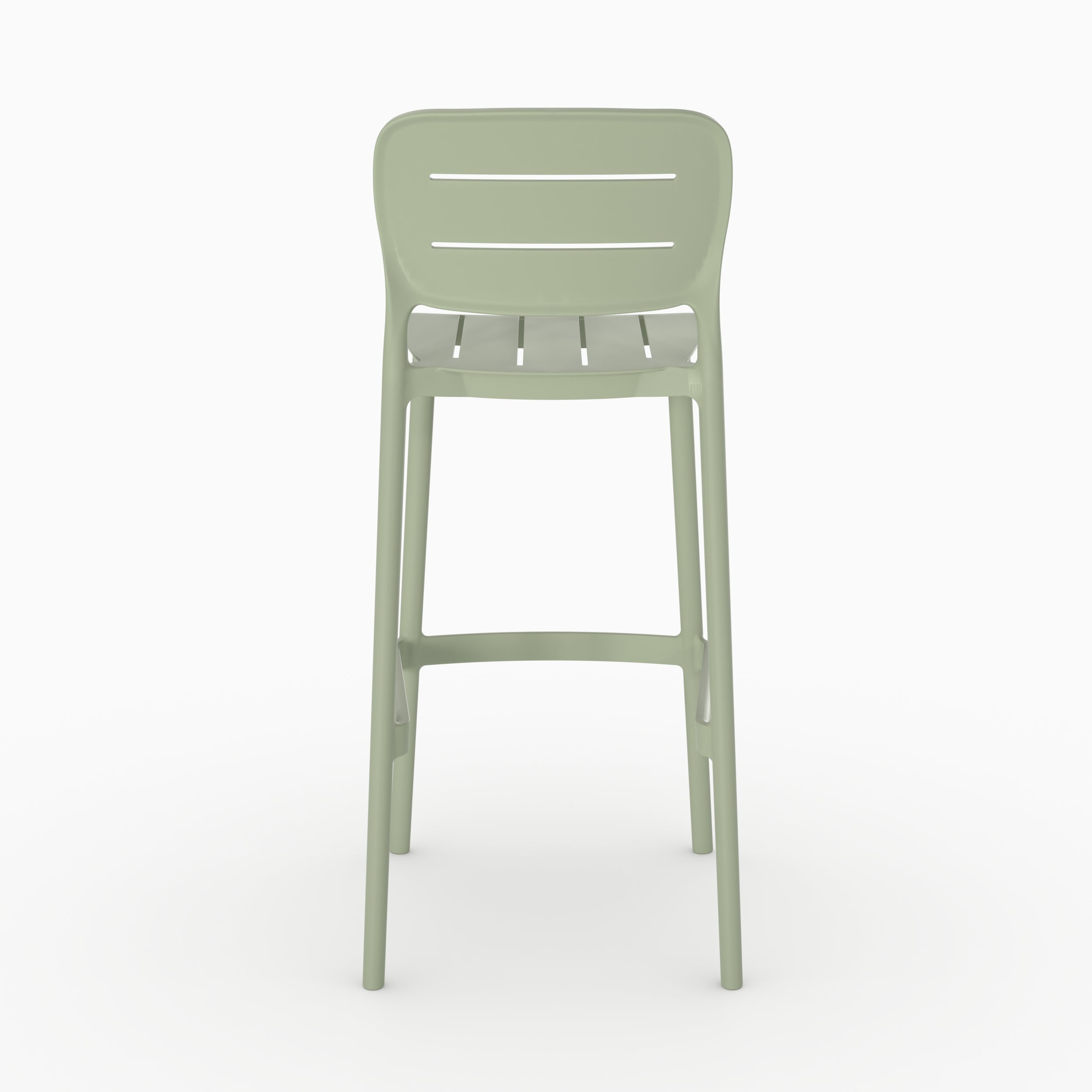 Lot de 2 chaises de bar de jardin Lola 75 cm en plastique vert pastel