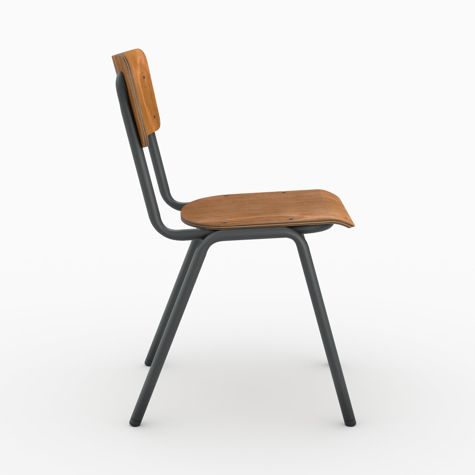 lot 2 chaises clem vintage ecolier bois fonce metal