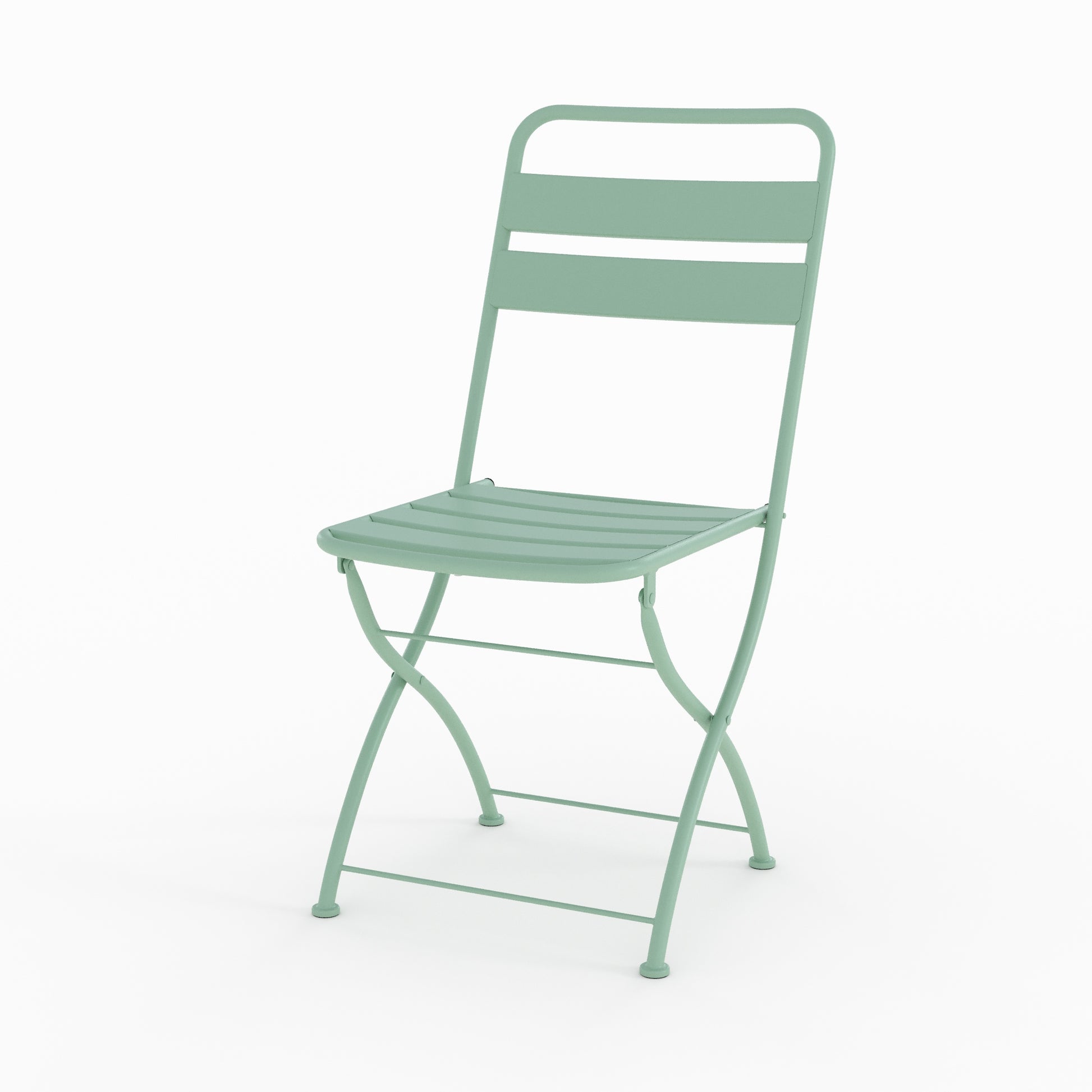 lot 2 chaises de jardin yumi en metal vert pliantes