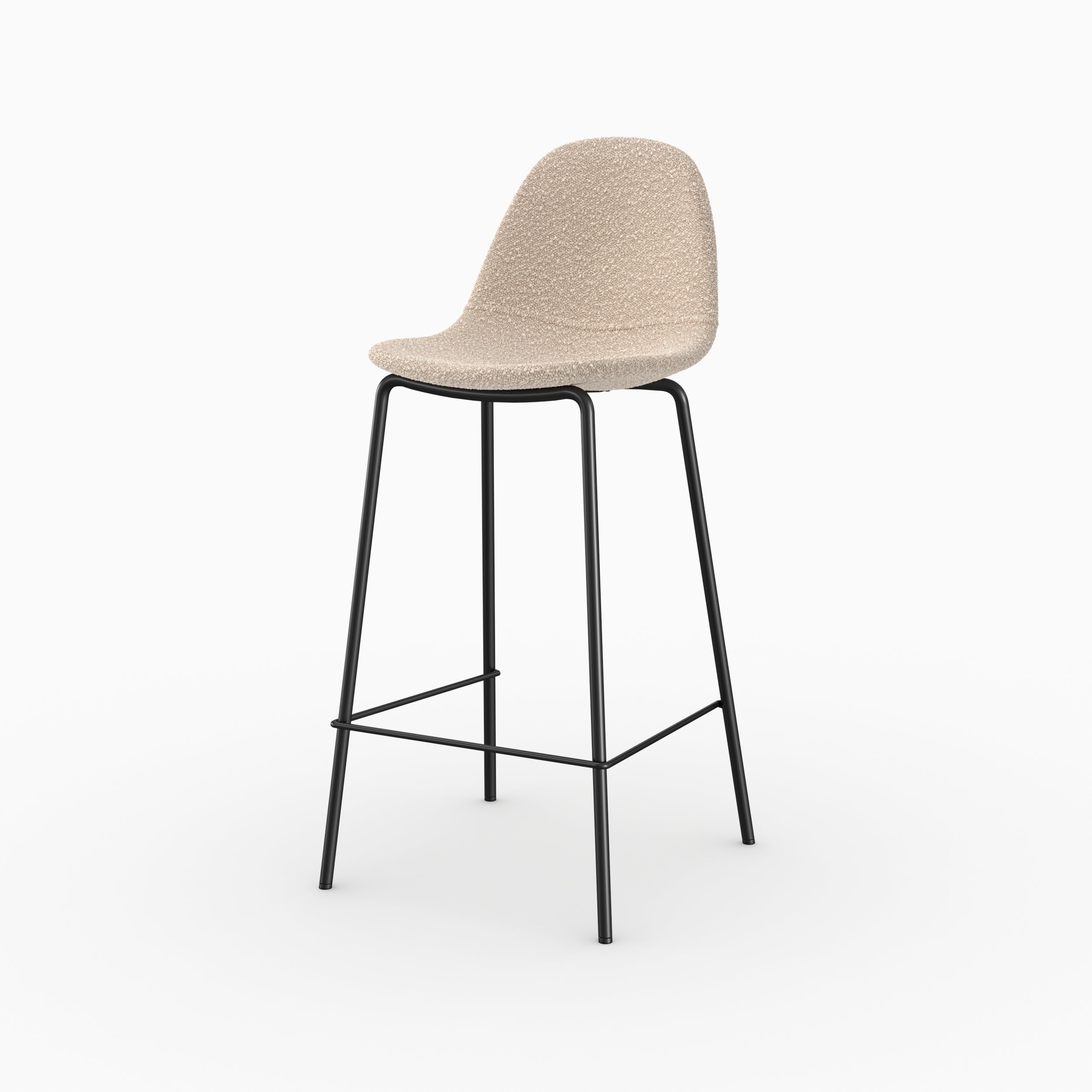 Chaise pour îlot central Henrik en tissu bouclette beige 65,5 cm (lot de 2)