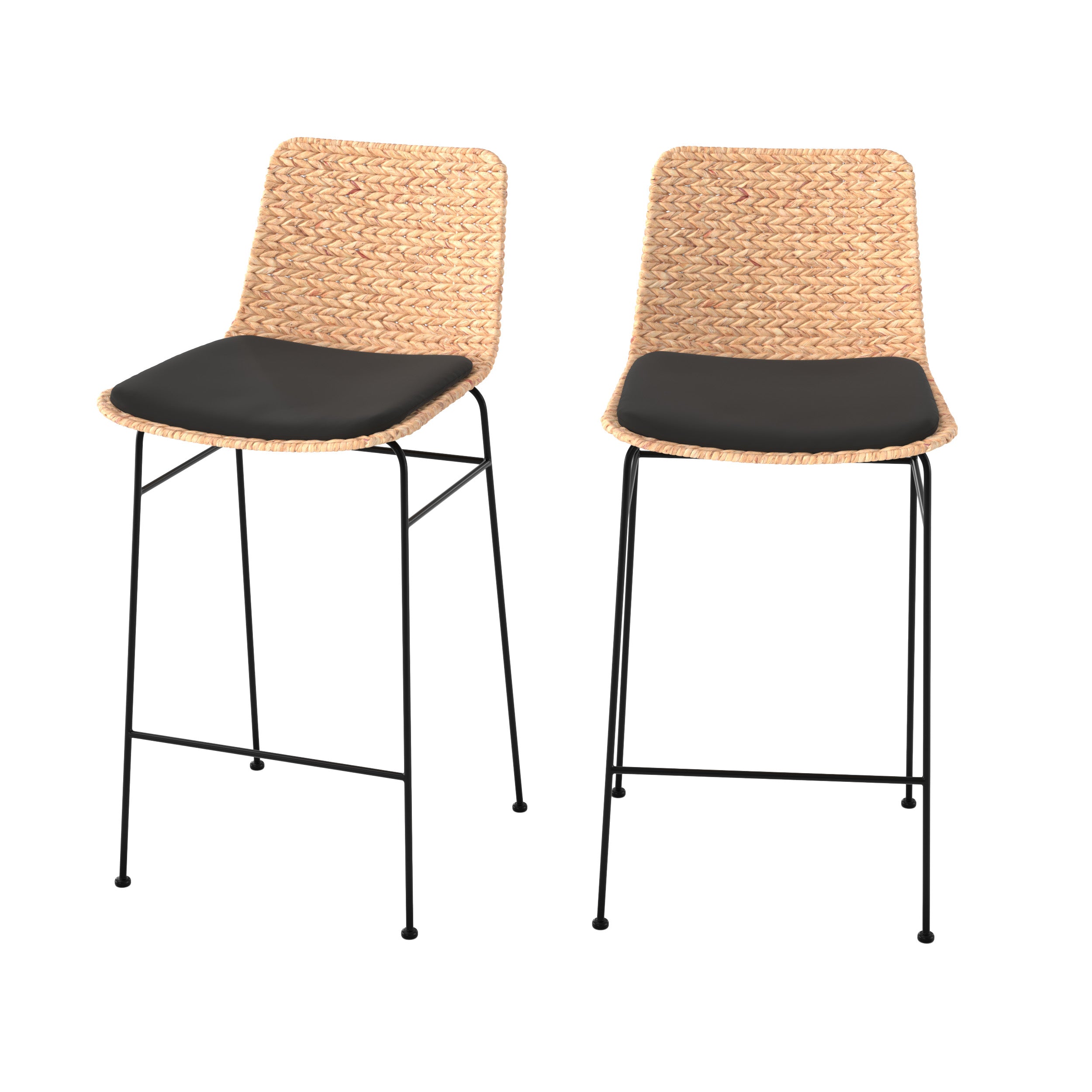 Lot de 2 chaises pour îlot central 66 cm Faro en matière naturelle
