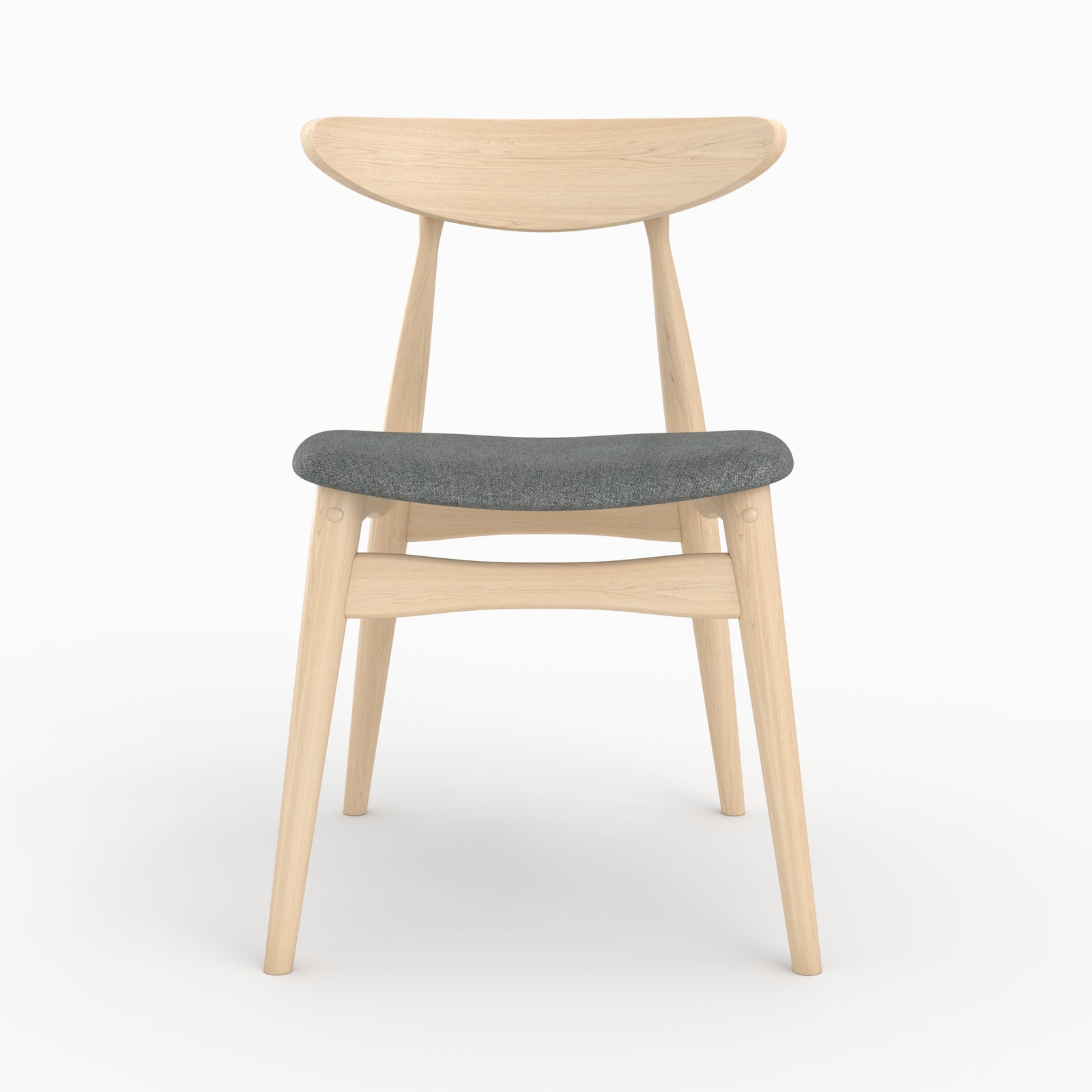 lot 2 chaises josette tissu gris bois hevea clair