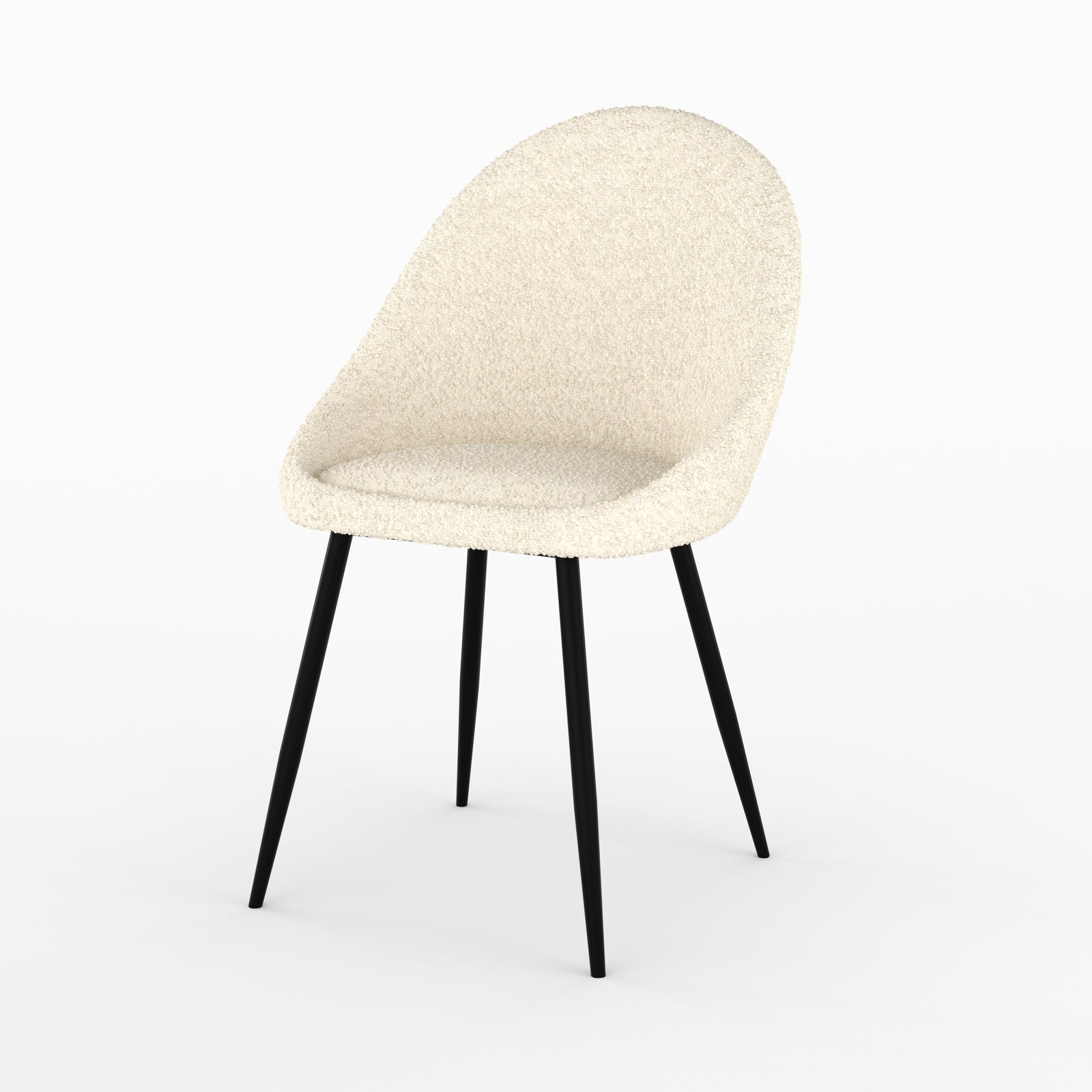 lot 2 chaises rona boucle blanc casse