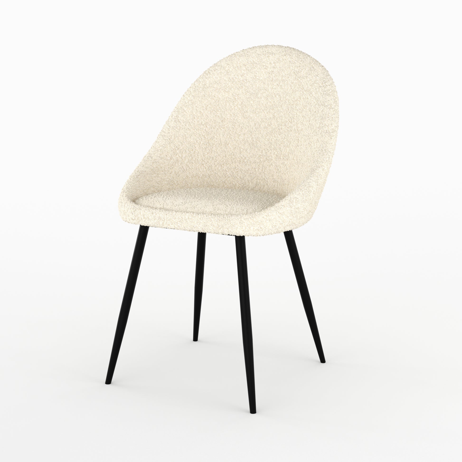 lot 2 chaises rona boucle blanc casse