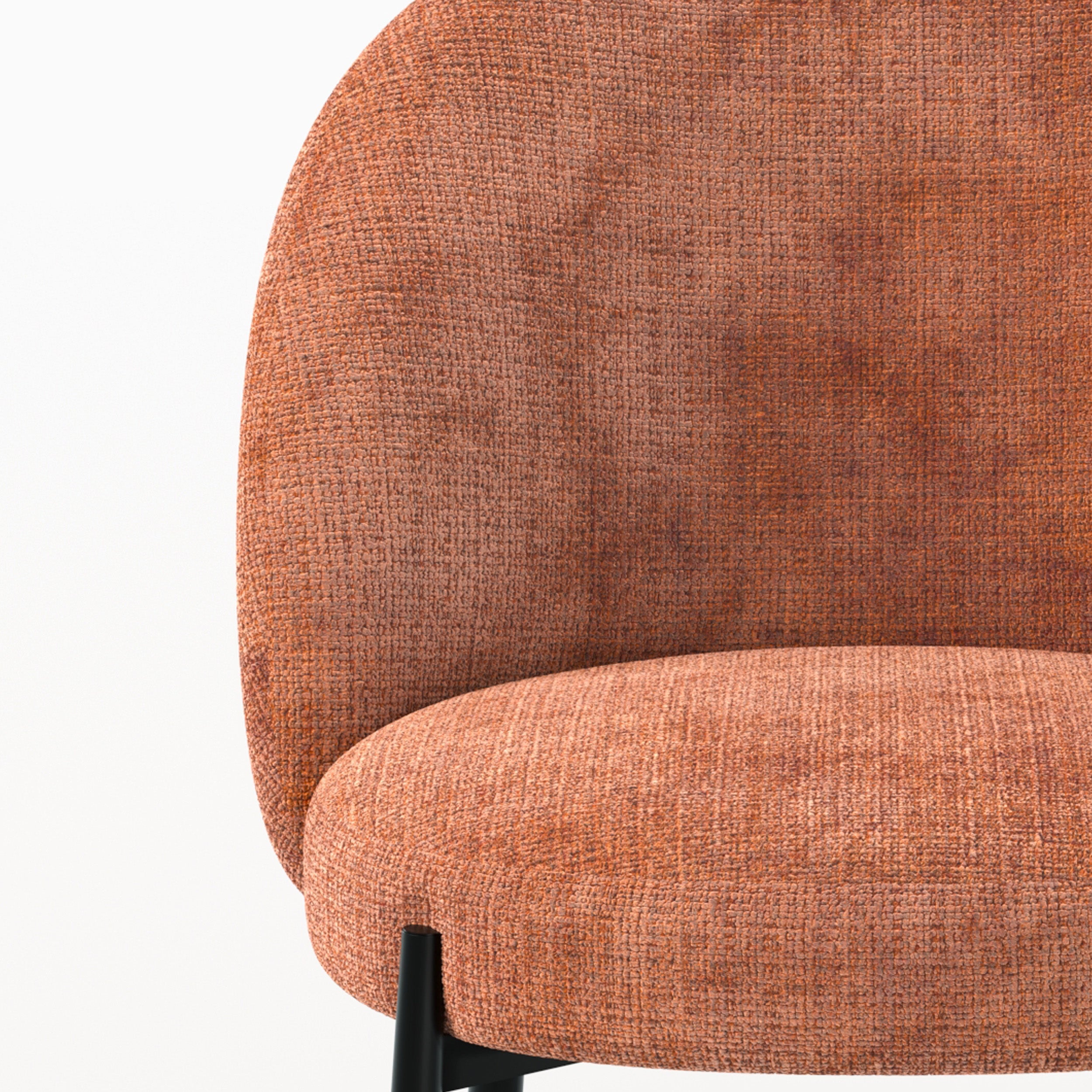 Lot de 2 chaises Pulpy en velours chenillé terracotta et métal noir