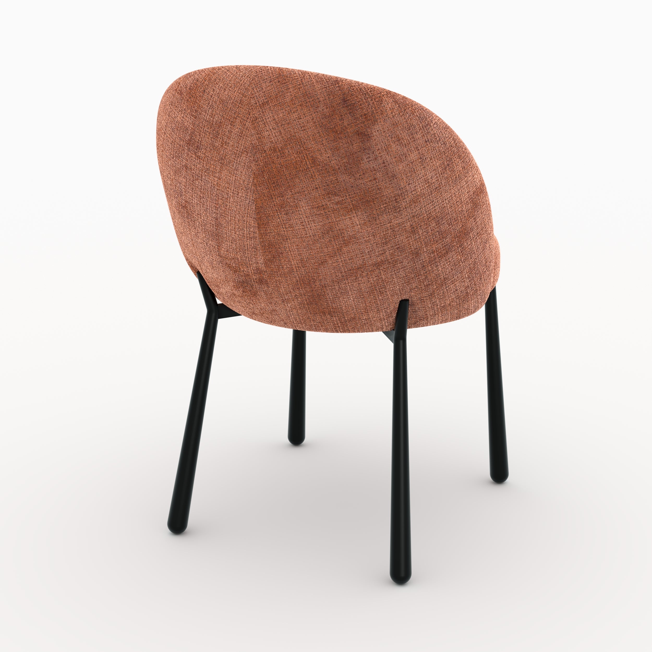 Lot de 2 chaises Pulpy en velours chenillé terracotta et métal noir