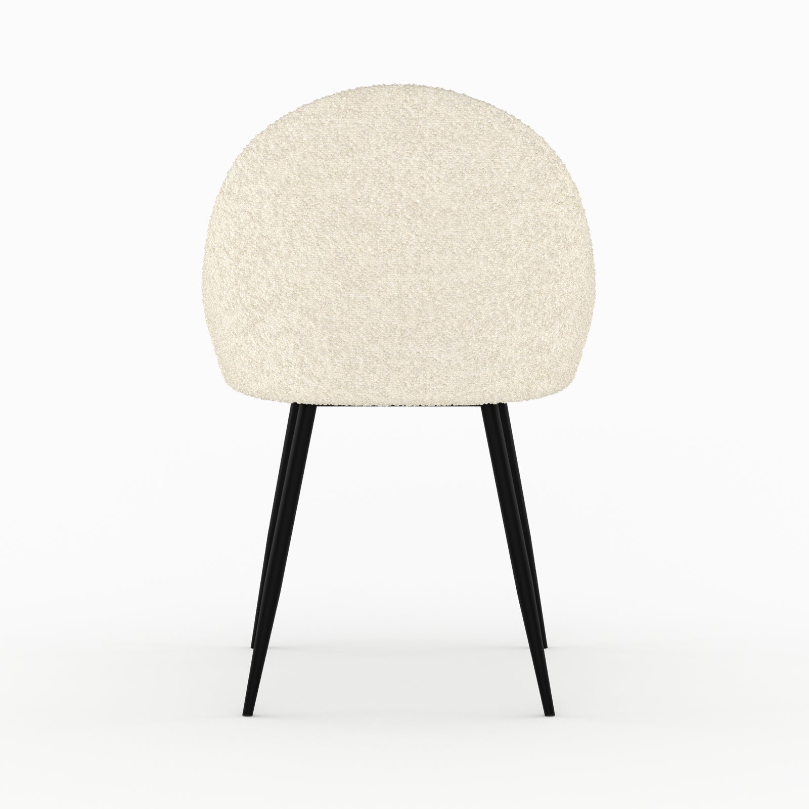 lot 2 rona chaises blanc casse tissu boucle