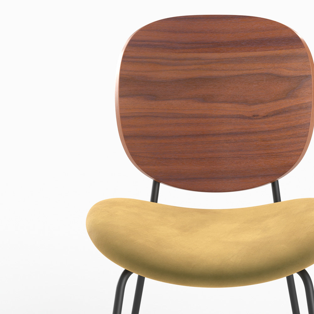 lot 2 simone chaise jaune moutarde bois