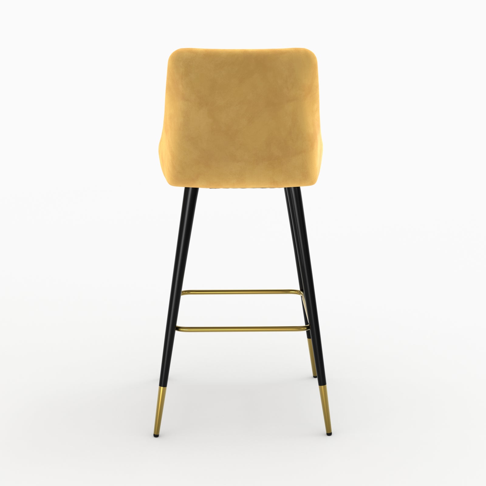 lot 4 chaise de bar aristote velours orange et jaune 77_5 cm